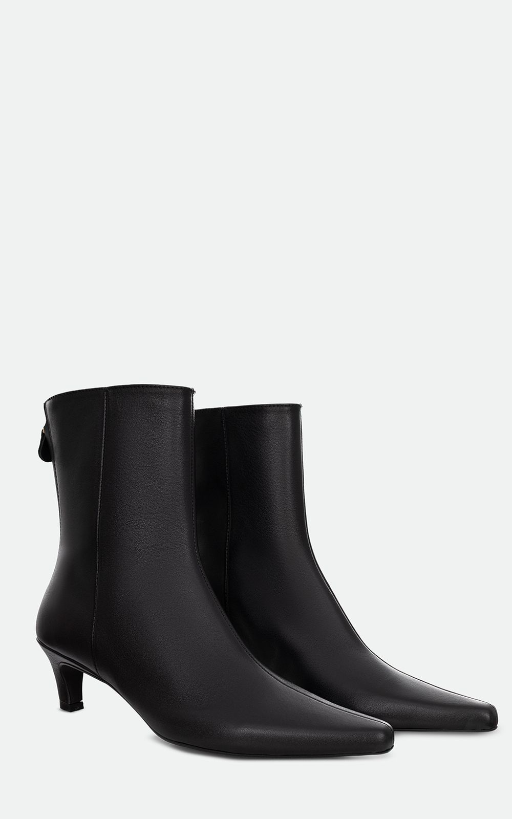Leather Ankle Boots RUE with Kitten Heel - Black | COOSH