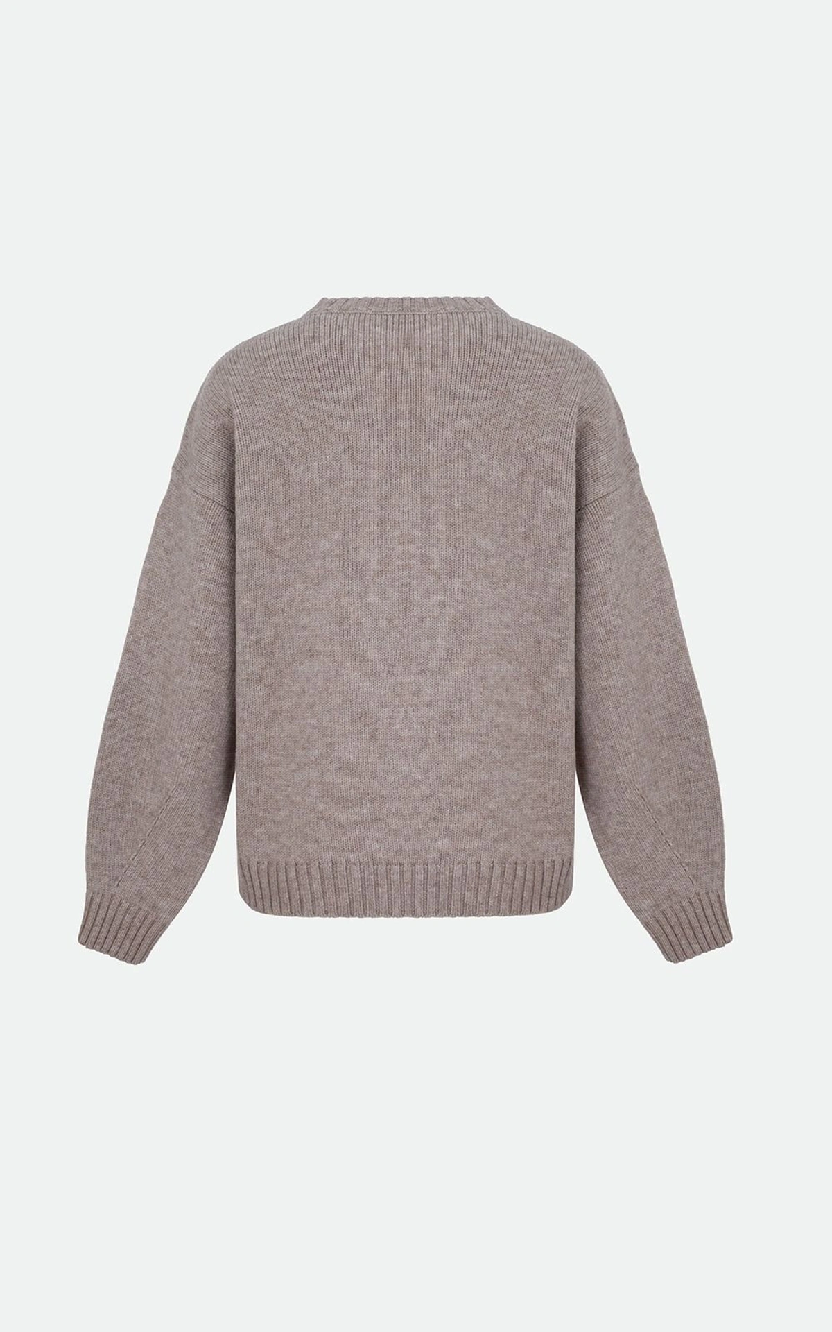 Sweter RYO bazowy wełniany z okrągłym dekoltem