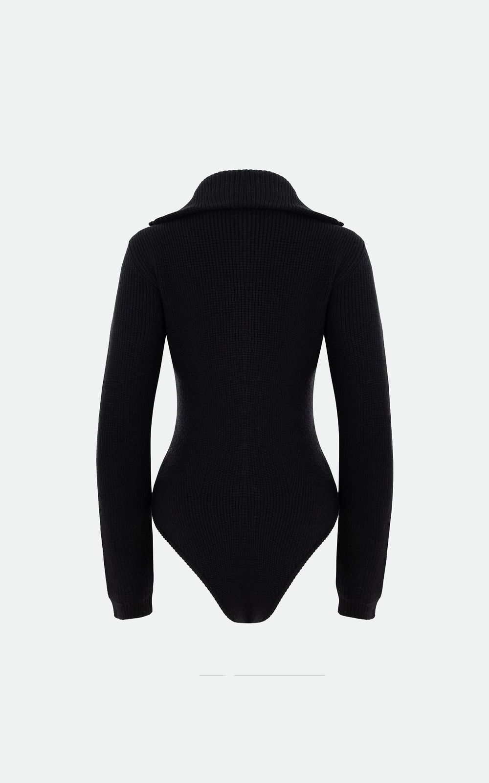 ALEXIA Knitted Zip Bodysuit - Black | COOSH