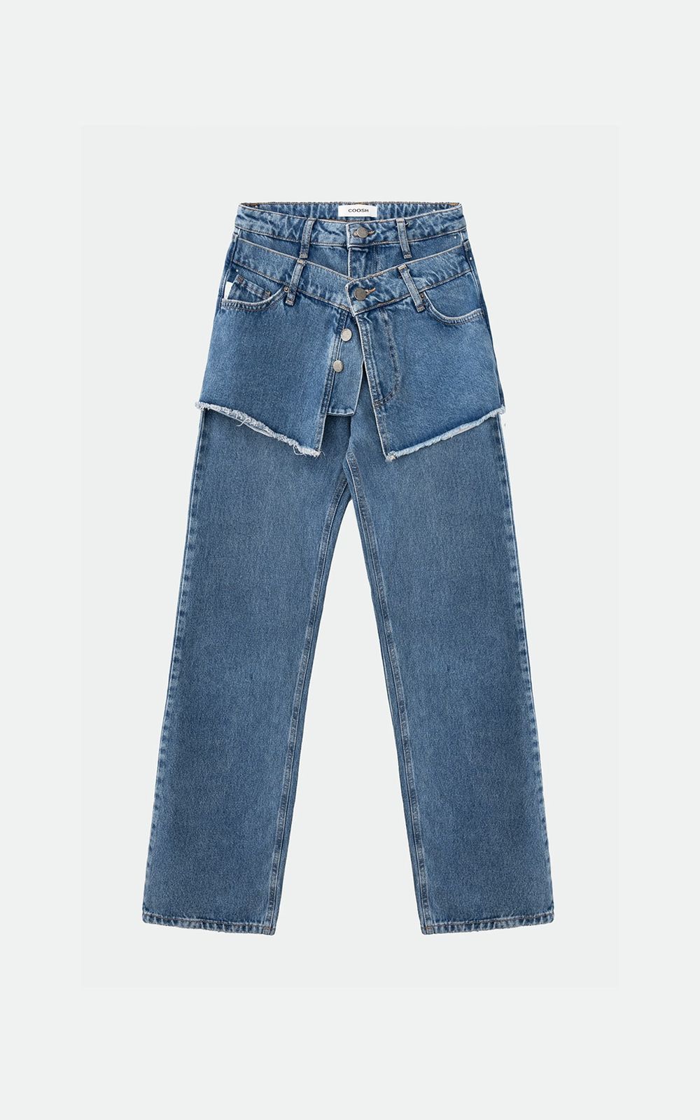TIA High-Waist Double Waistband Jeans - Blue | COOSH