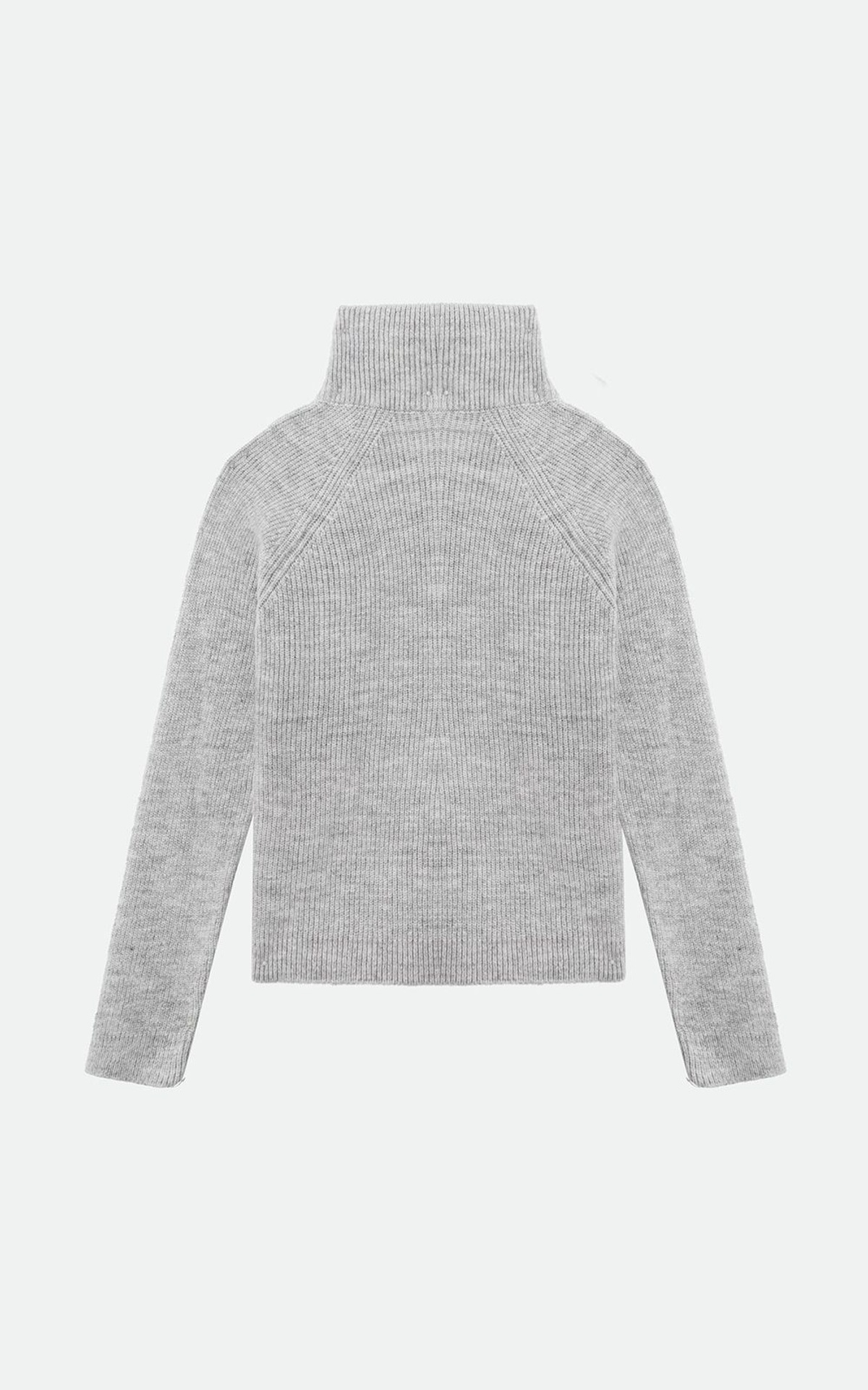 High-Collared Zip Sweater