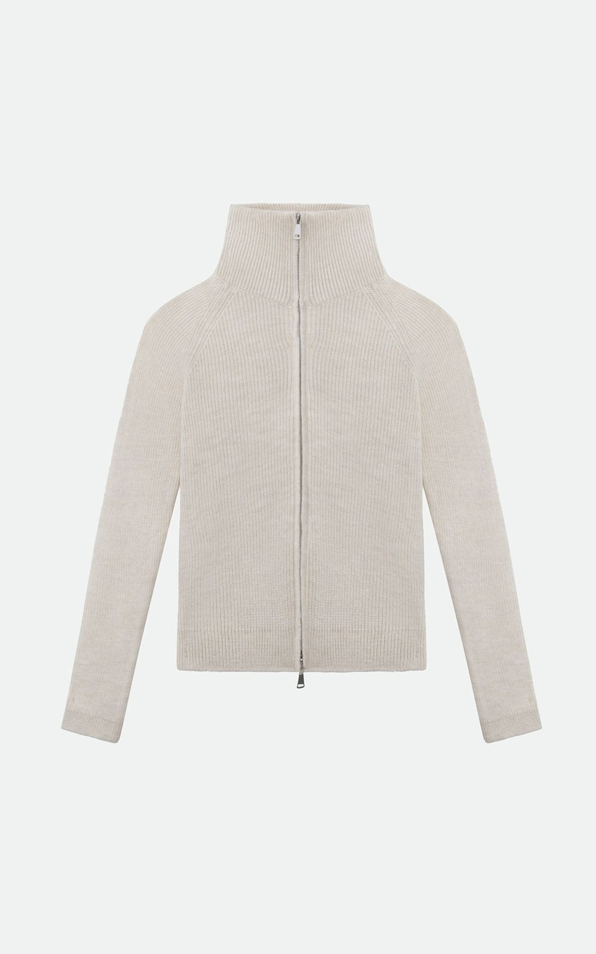 High-Collared Zip Sweater