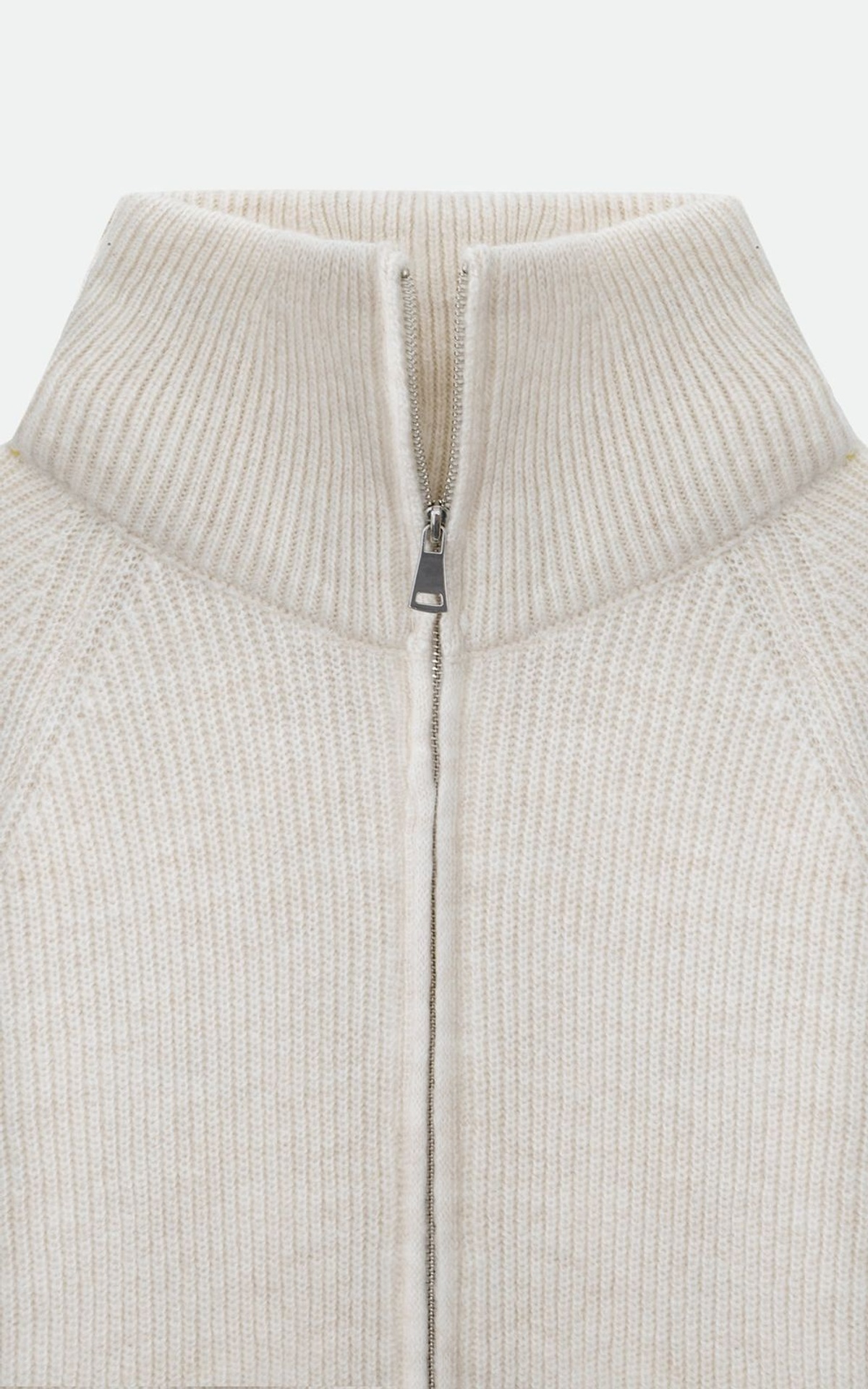 High-Collared Zip Sweater