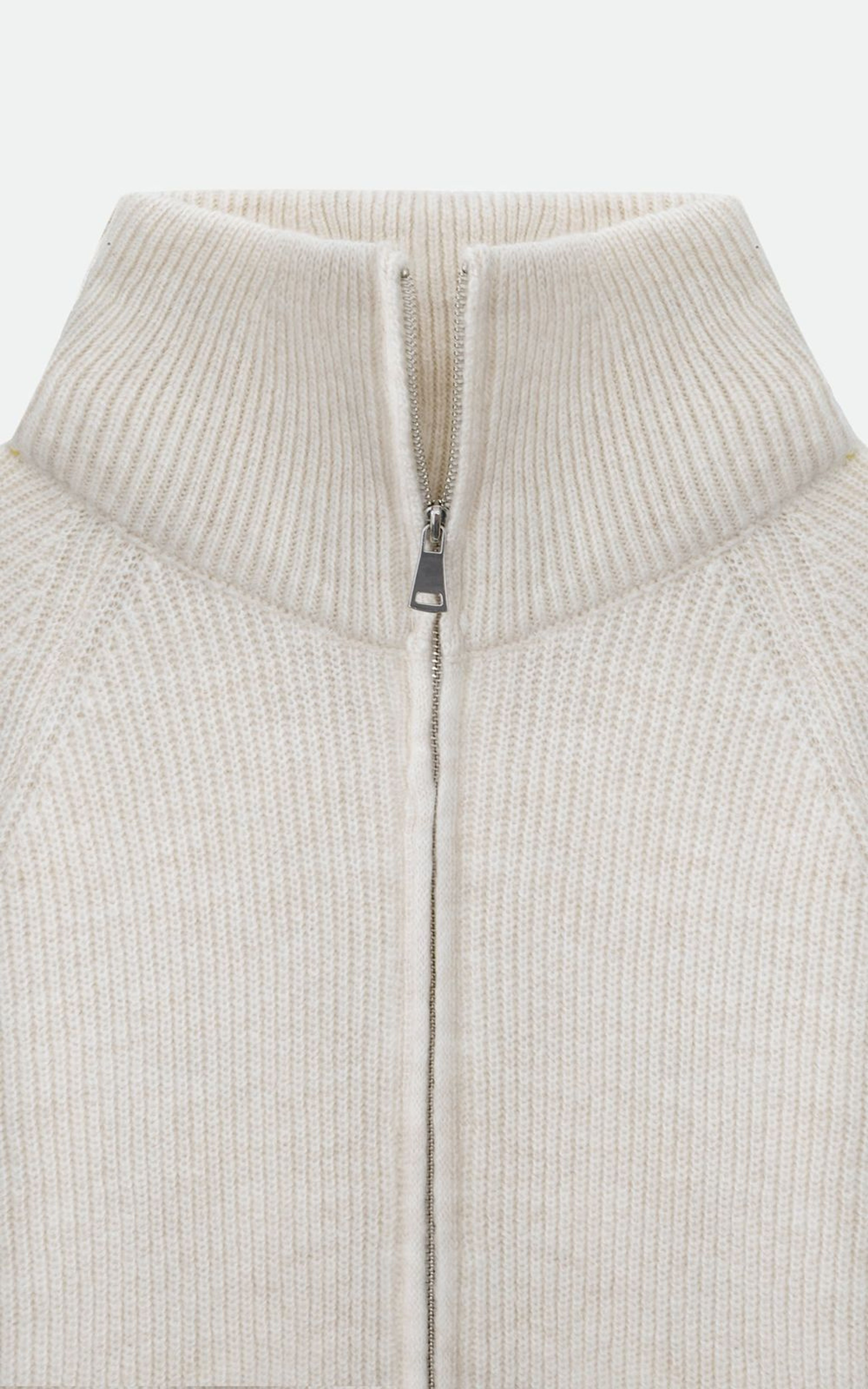 High-Collared Zip Sweater