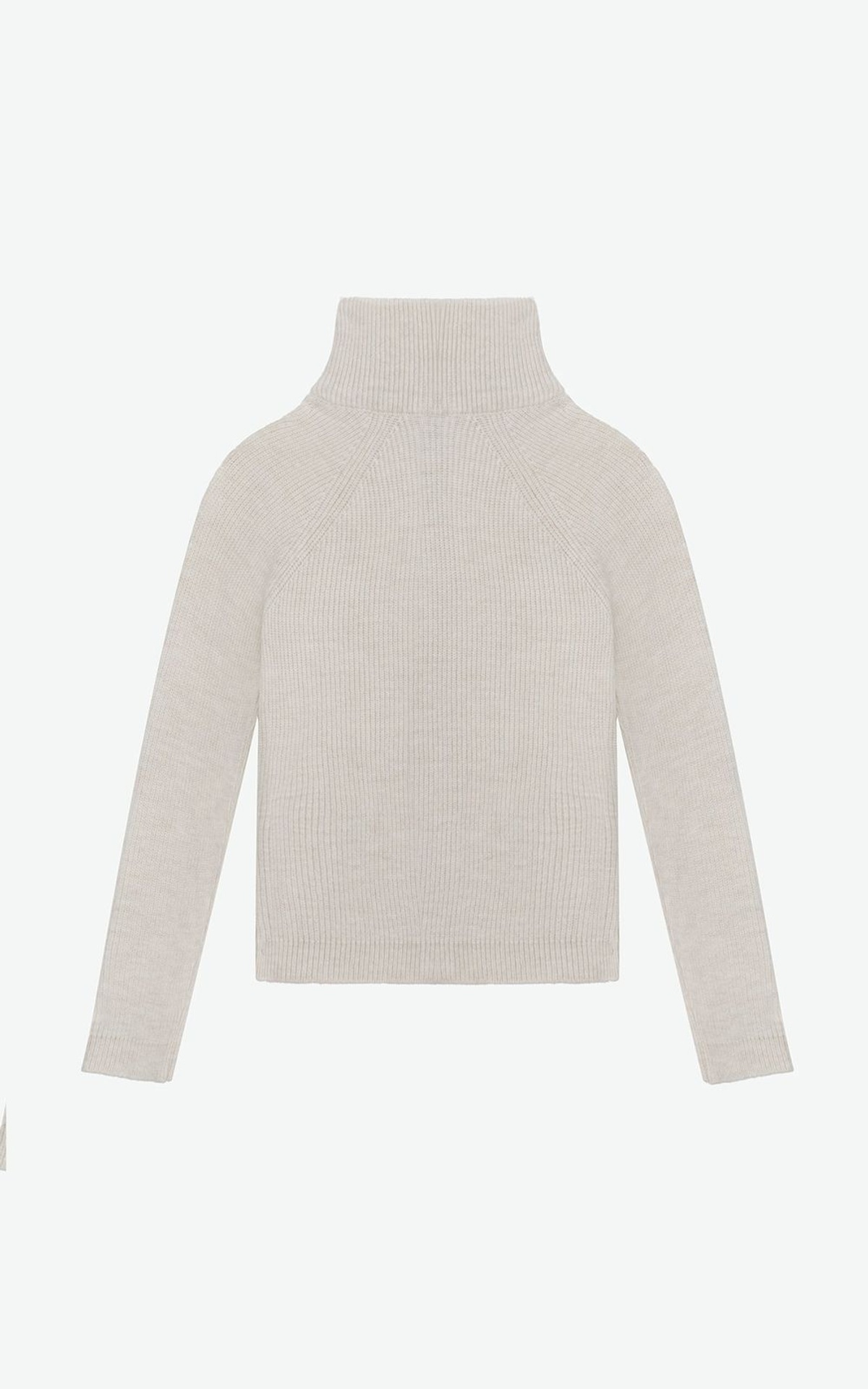 High-Collared Zip Sweater