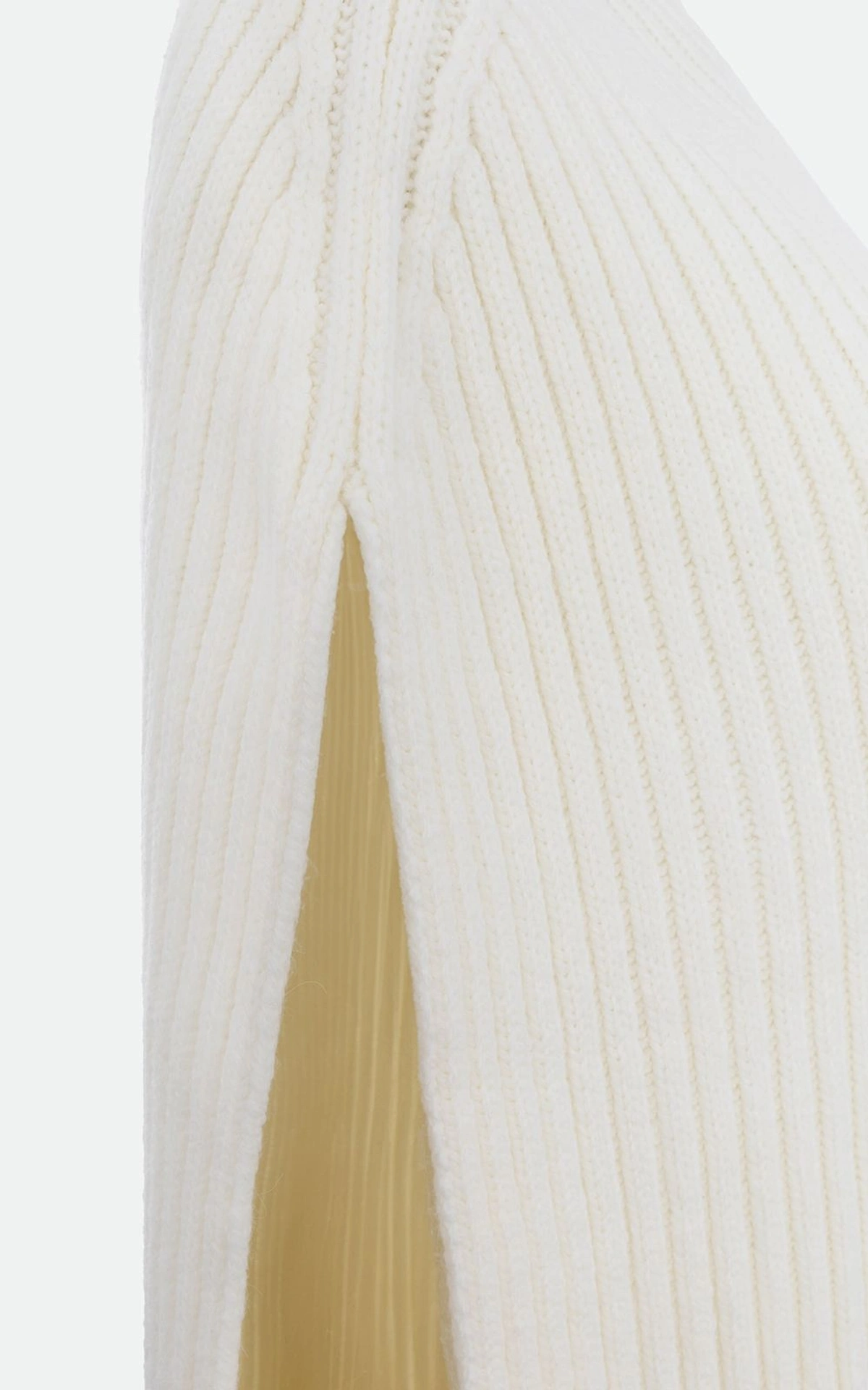 ALV High-Collar Ribbed Wool Poncho