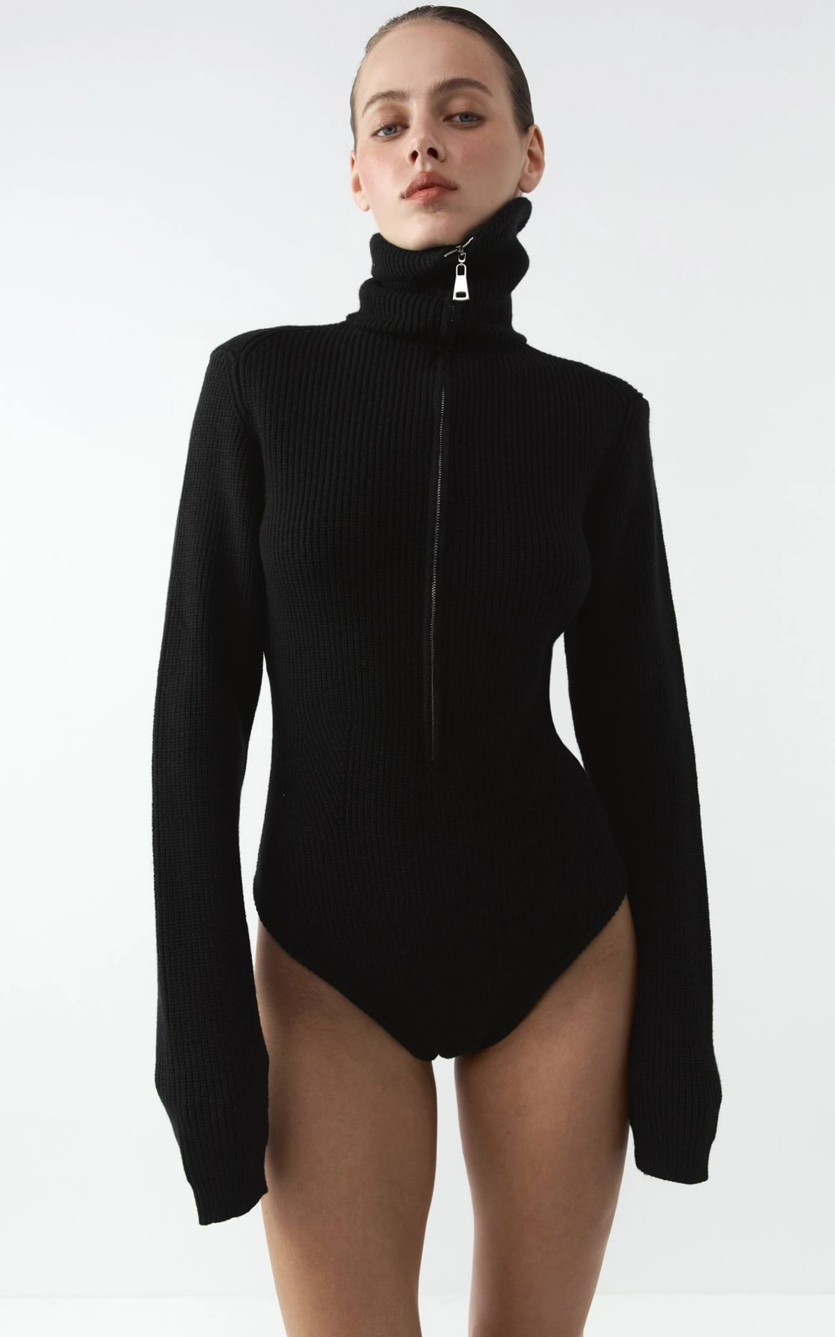 ALEXIA Knitted Zip Bodysuit