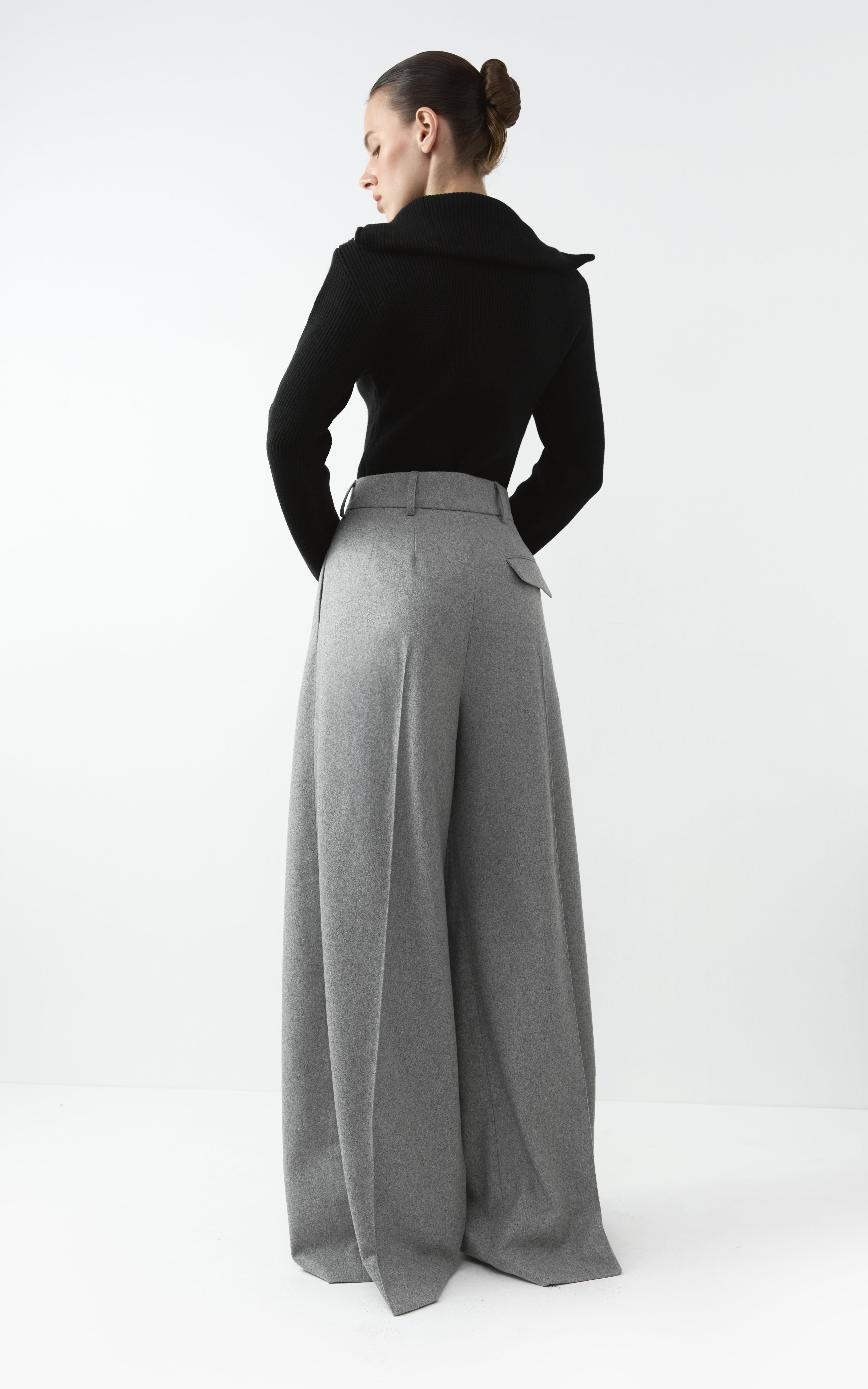 JIL Classic Wide-Leg Pants - Grey | COOSH