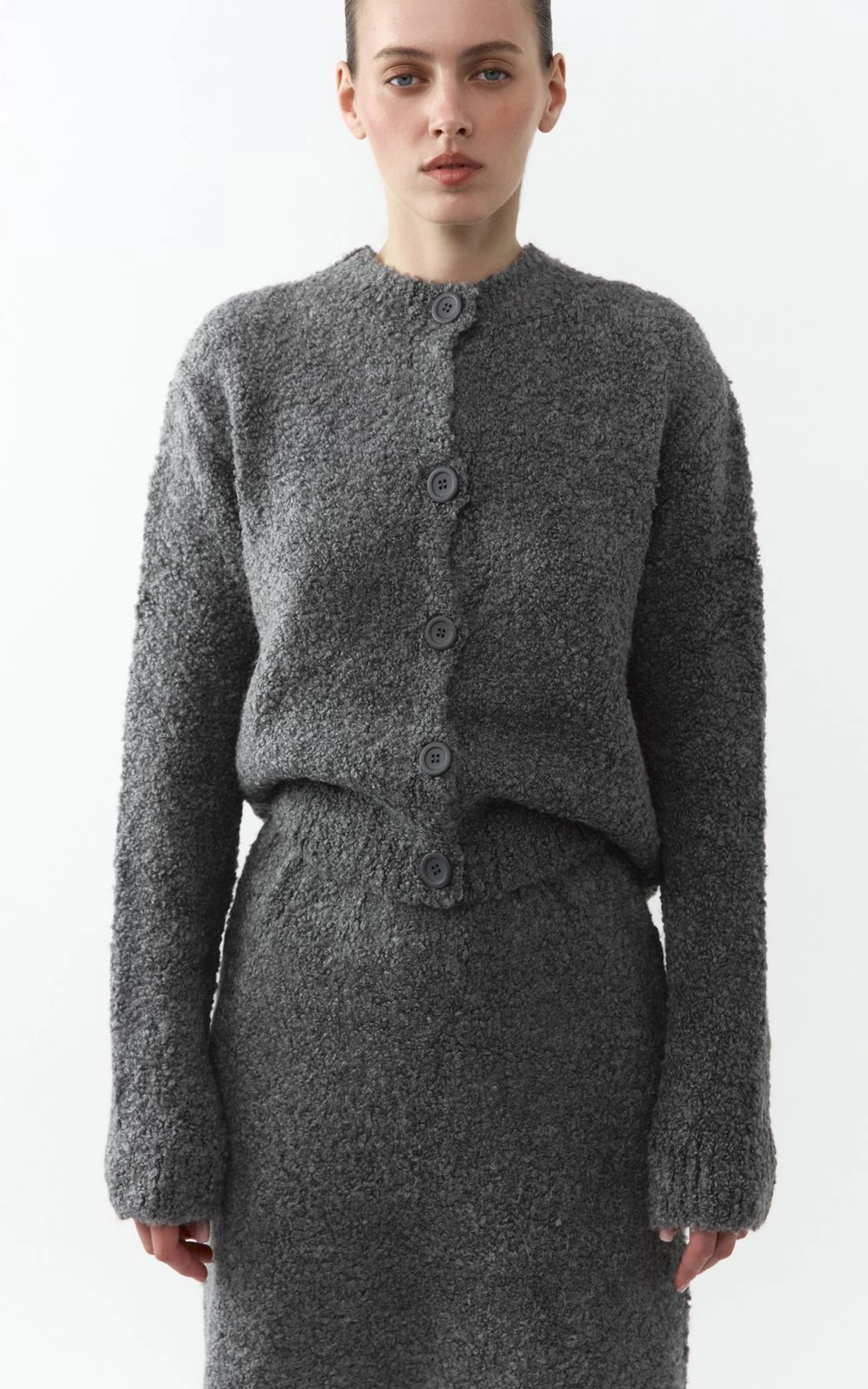 Boucle Set with Cardigan and Mini Skirt