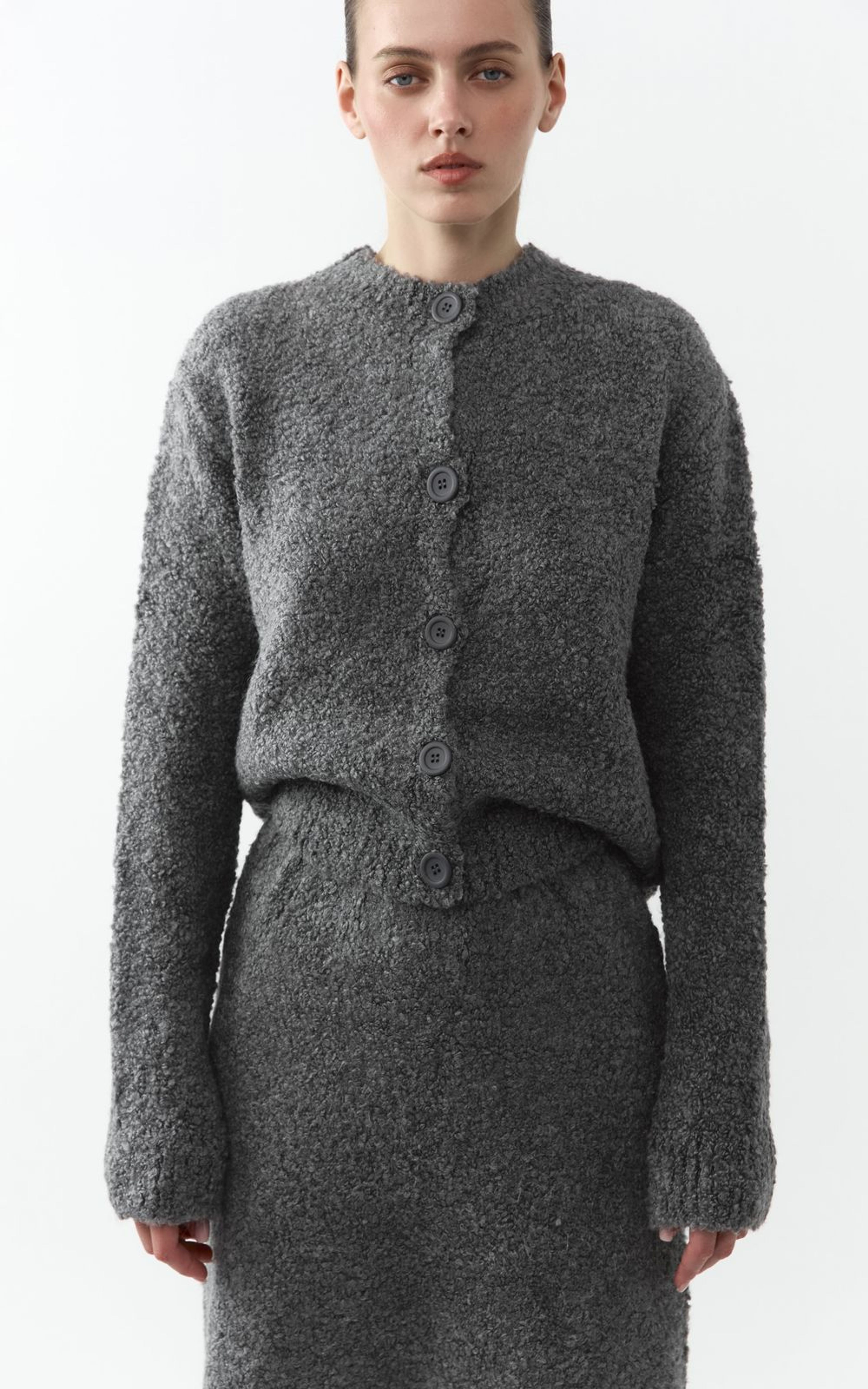 Boucle Set with Cardigan and Mini Skirt