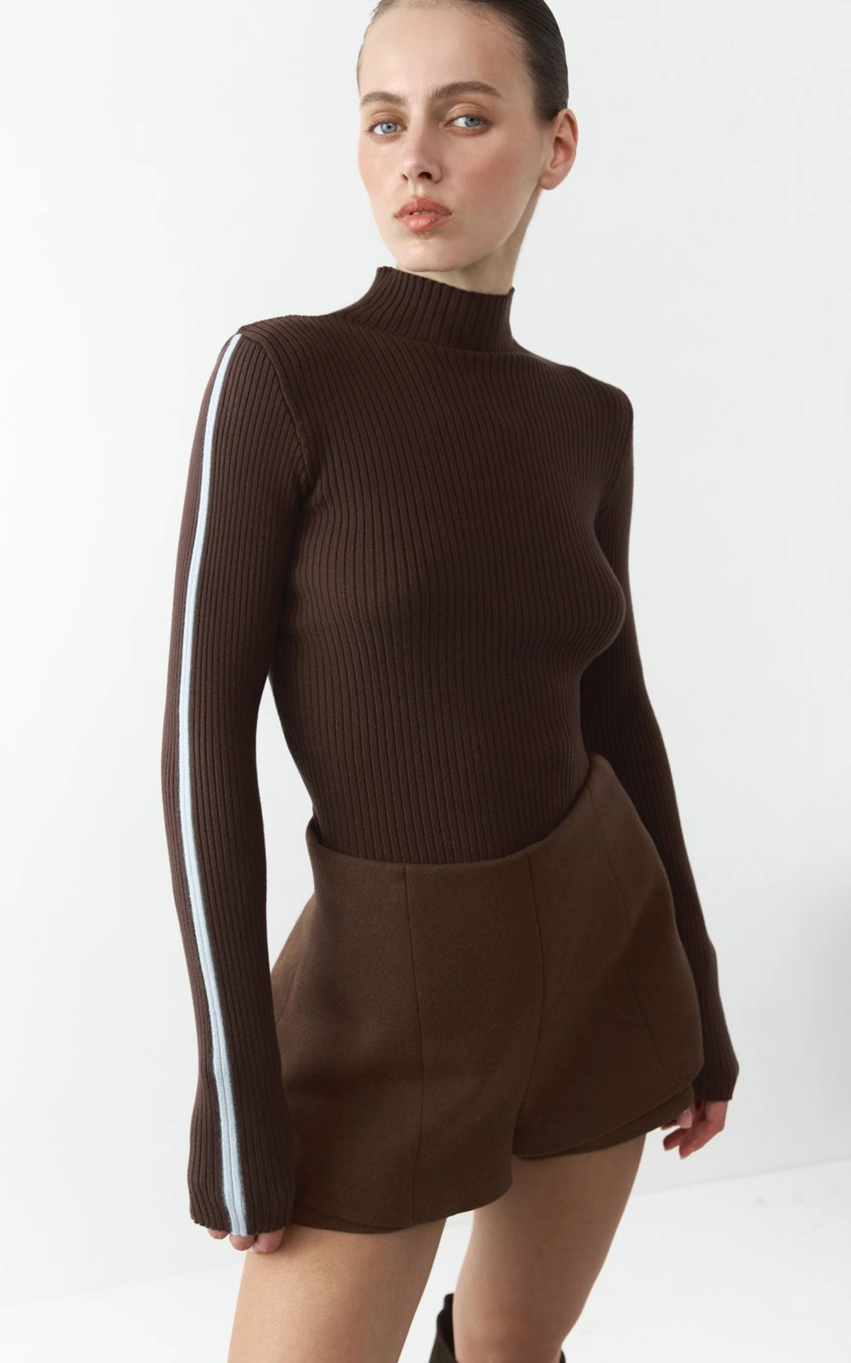 Ribbed Contrast Stripe Longsleeve