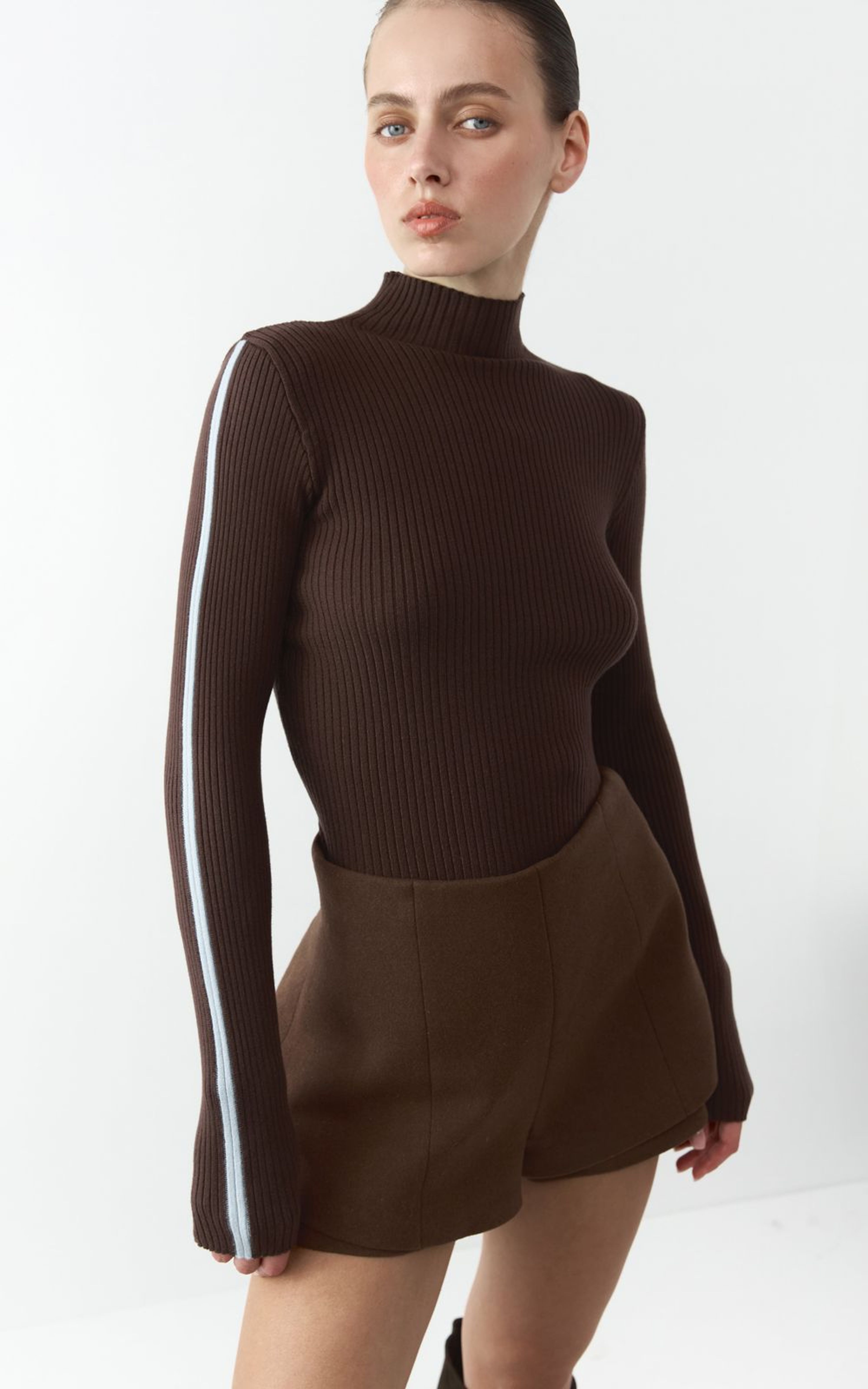 Ribbed Contrast Stripe Longsleeve