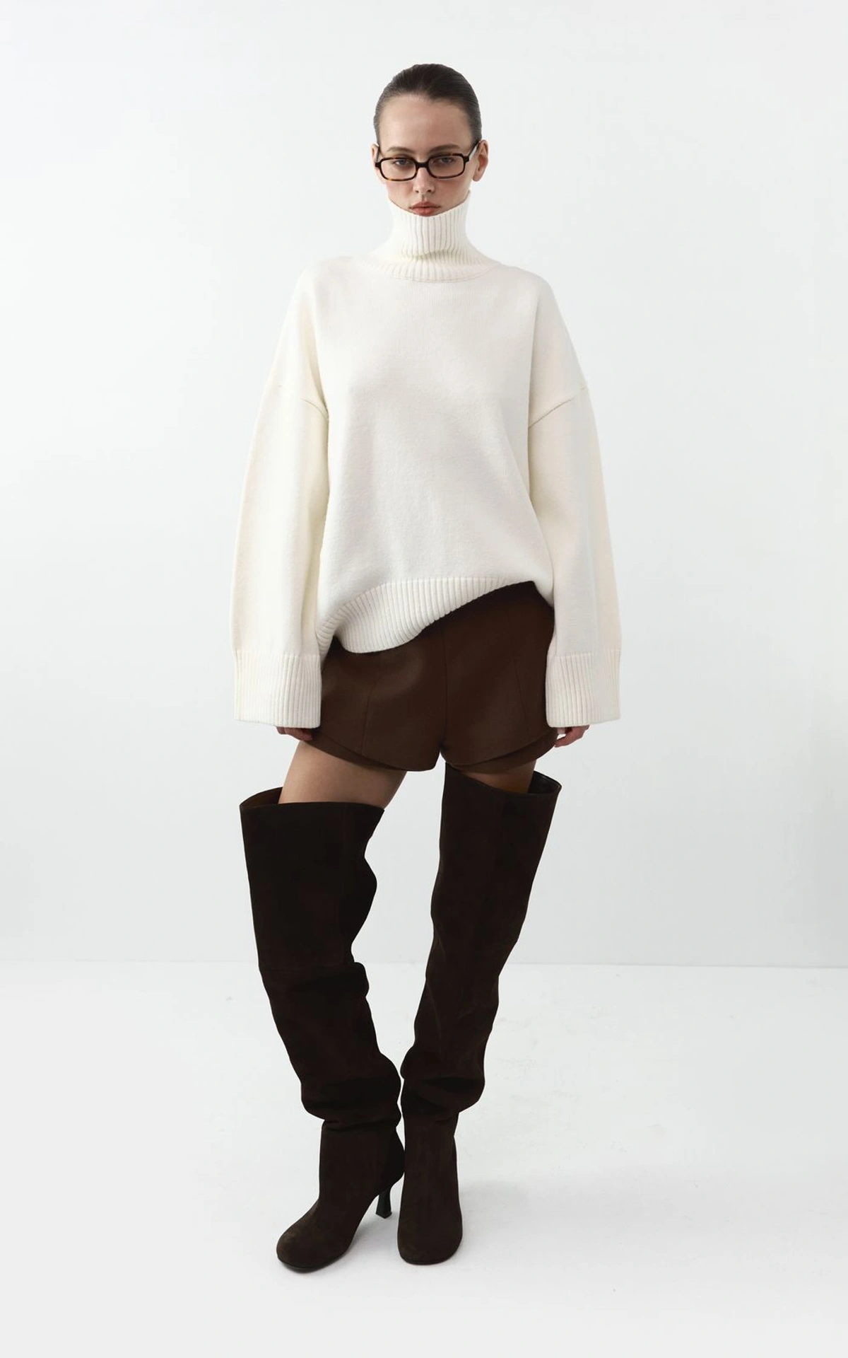 AMI Wool Blend Turtleneck Oversize Sweater
