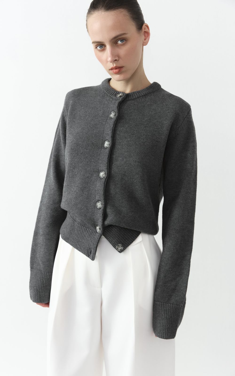 KATHIE Wool Cardigan - Graphite | COOSH