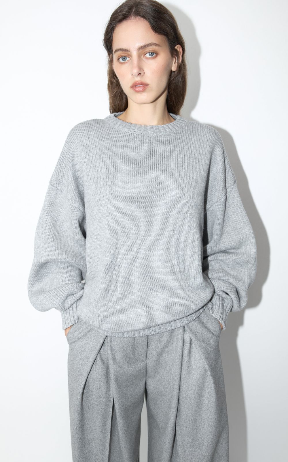 RYO Wool Crew Neck Sweater - Grey | COOSH