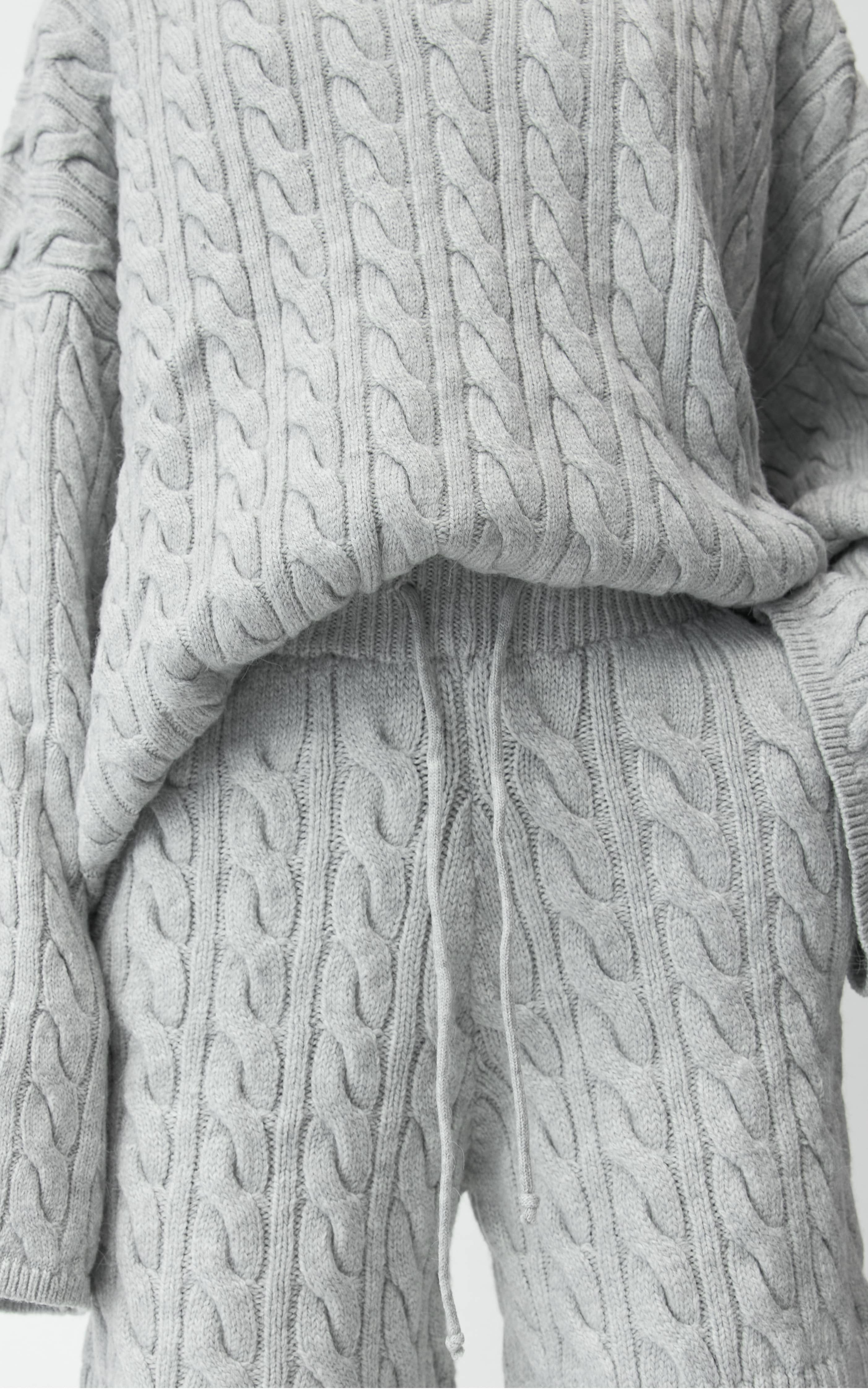 Cable-Knit Wool Shorts - Grey | COOSH