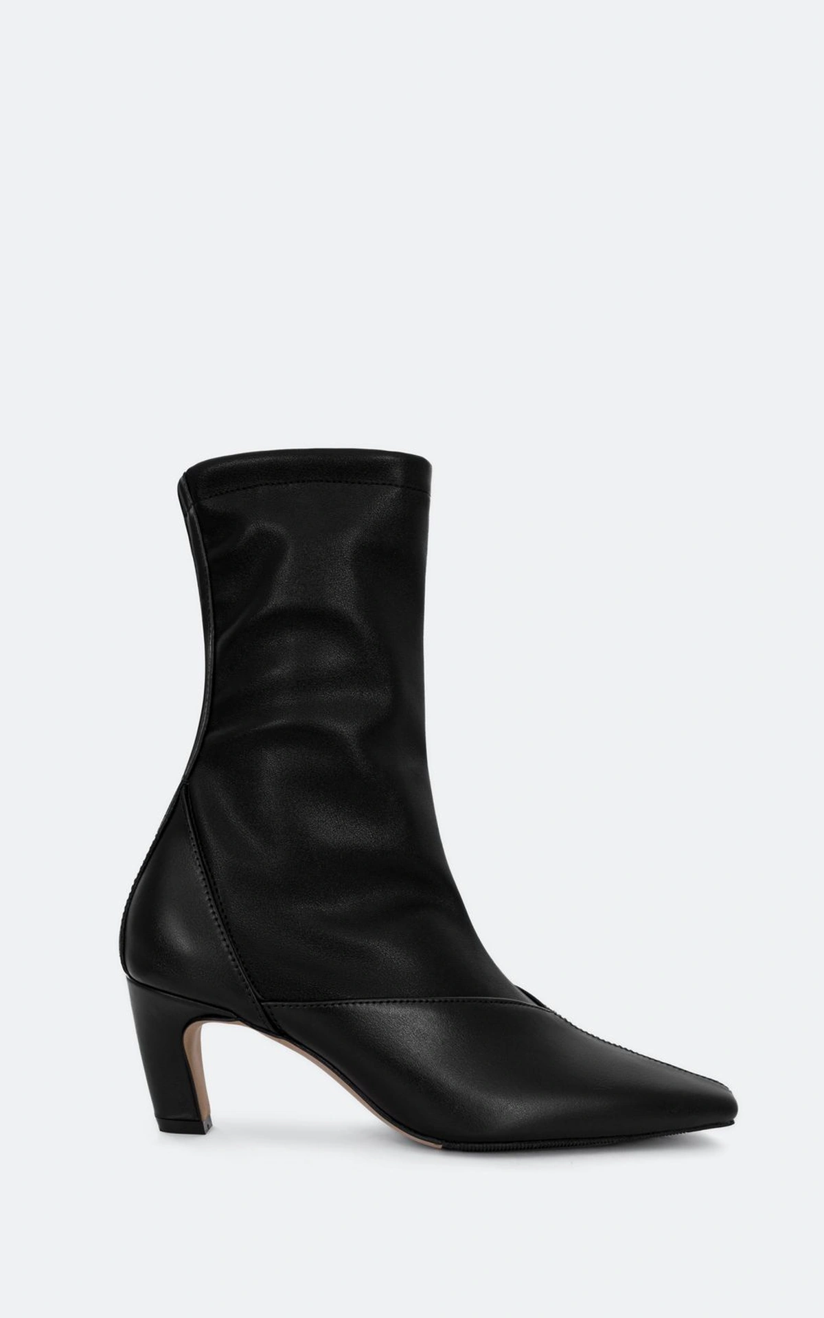 Leather Ankle Boots with Square Toe and Heel