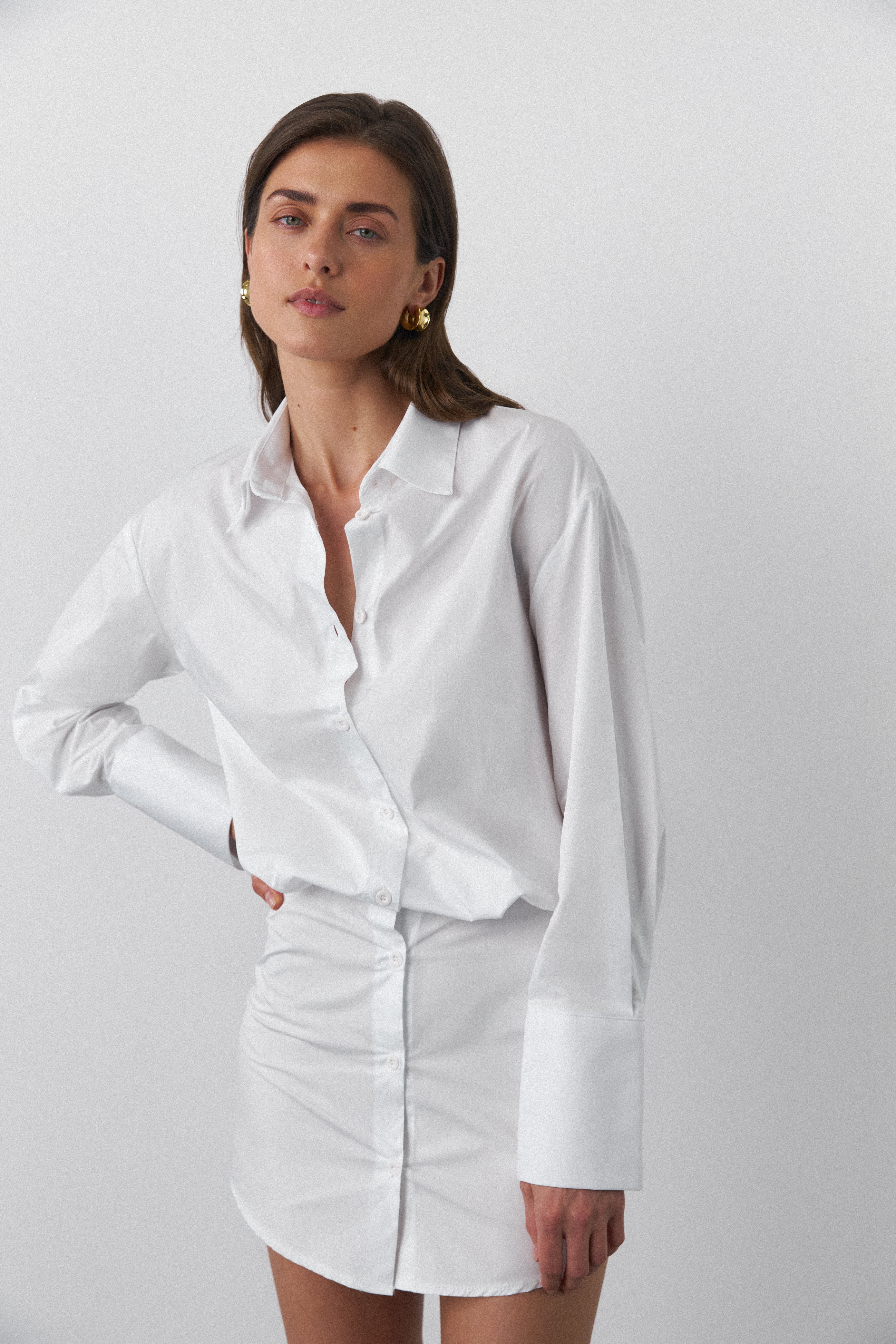 ★GLOWNY★UNIFORM SHIRT MINI SKIRT (WHITE)★正規品/直送料込 MUSINSA | GLOWNY FLOW LINEN MINI SKIRT (WHITE)