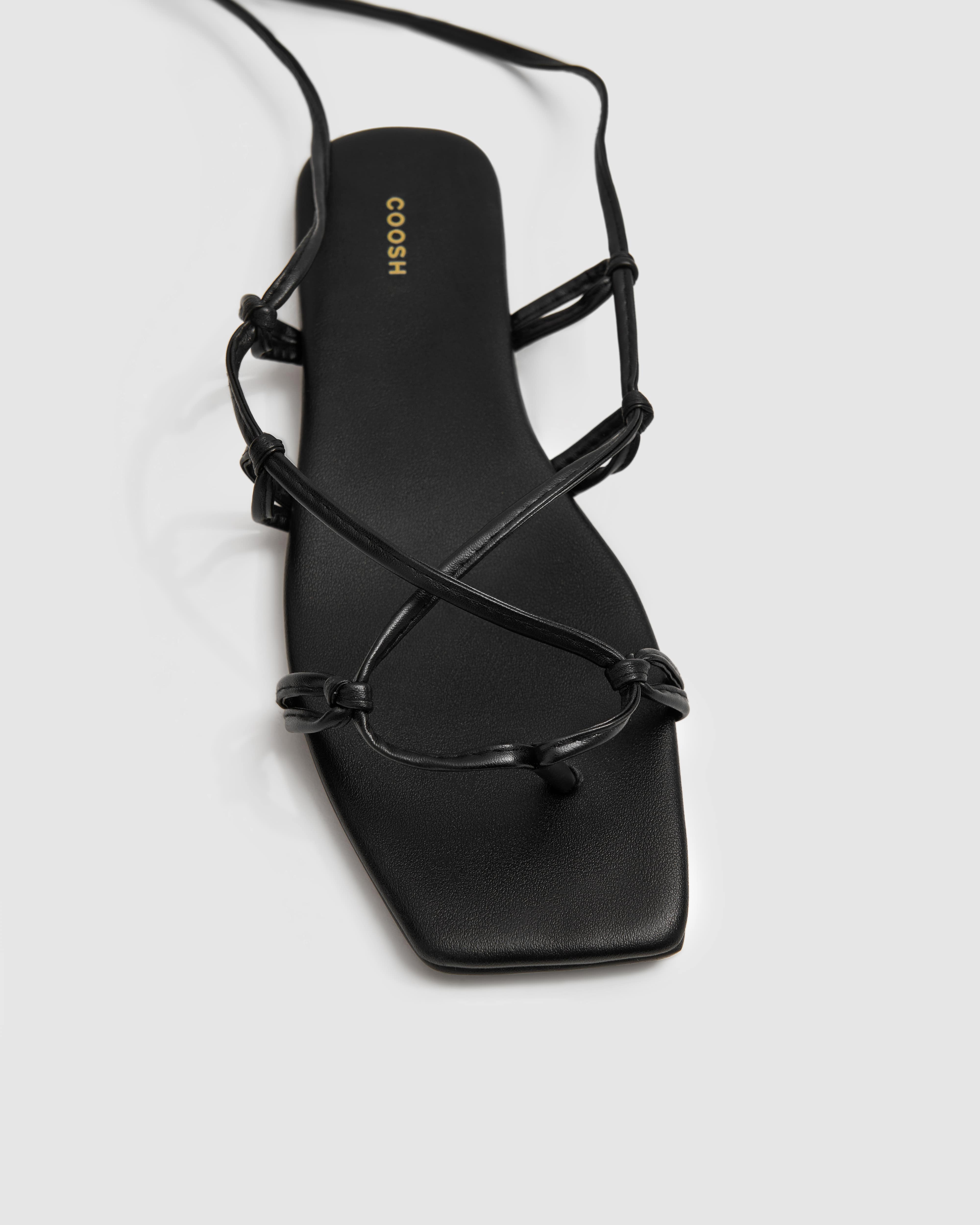 “& Other Stories” Chunky Leather Gladiator Sandals Black & OTHER STORIES Chunky Leather Gladiator Sandals in Black