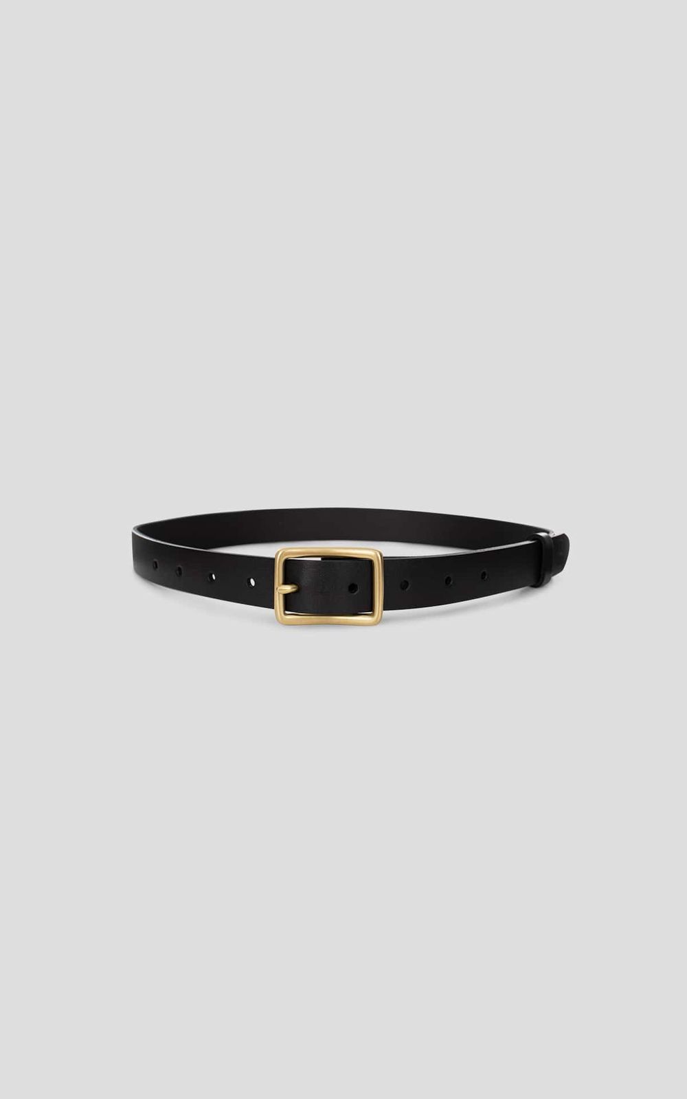 Smooth Leather Slim Belt - Black | COOSH