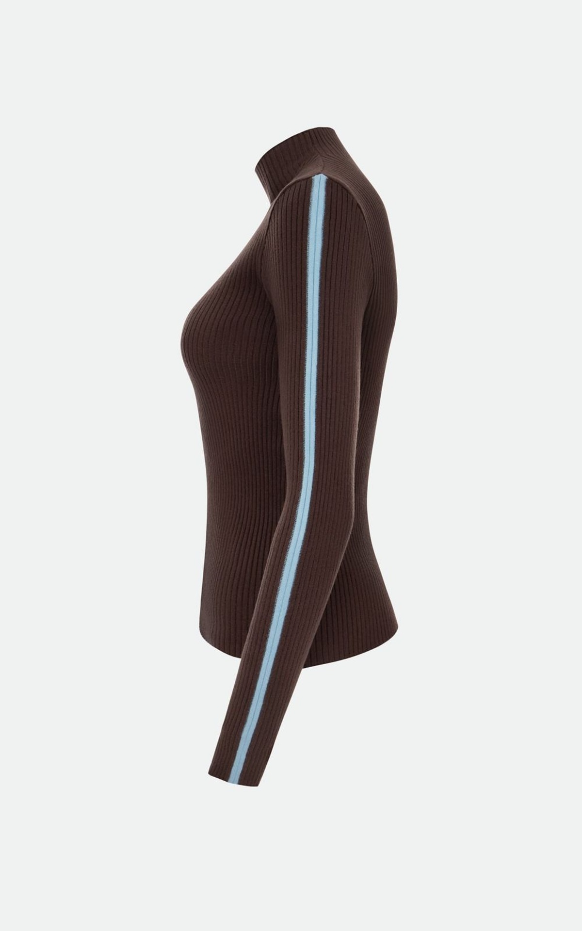 Longsleeve w prążki z kontrastowym paskiem