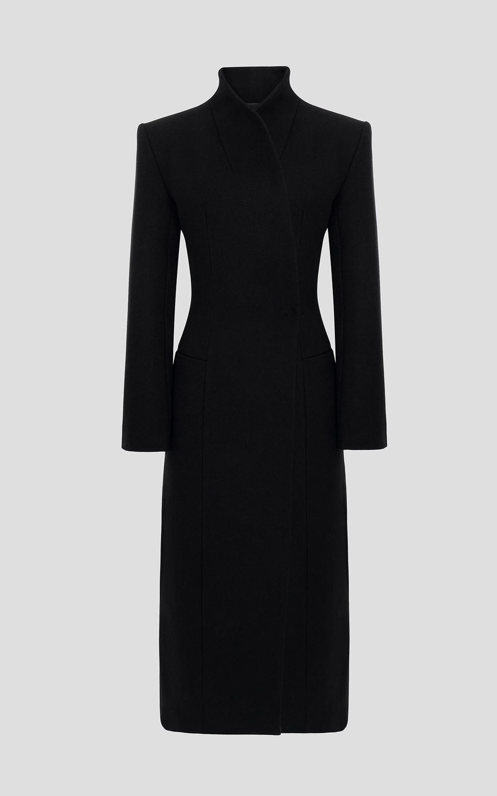 MELANIA Fitted Kimono Coat - Black | COOSH