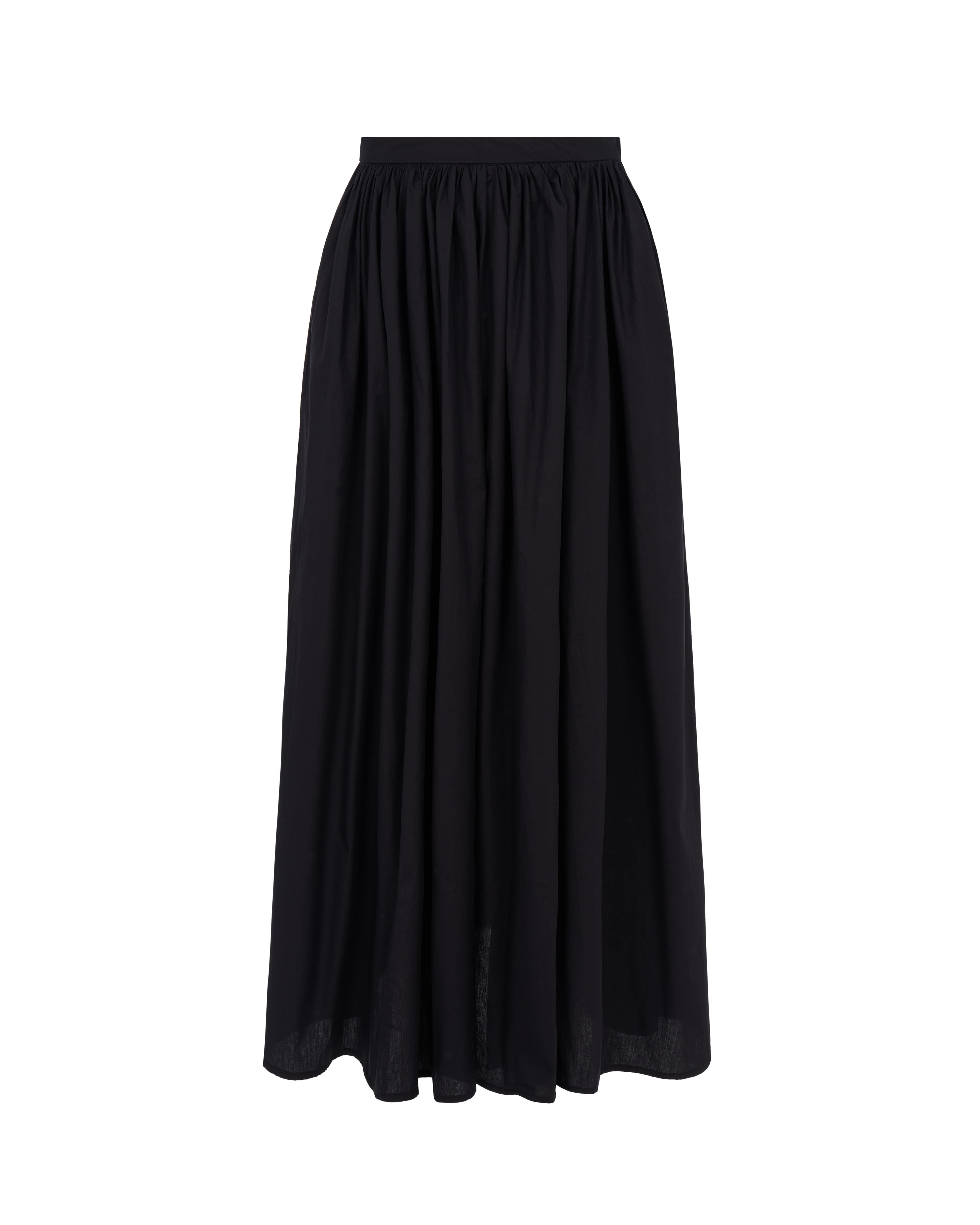 スカート Cancan Frill Flare Ribbon Shirring Long Cotton Skirt Black MUSINSA | PLACE STUDIO Cancan Frill Flare Ribbon Shirring