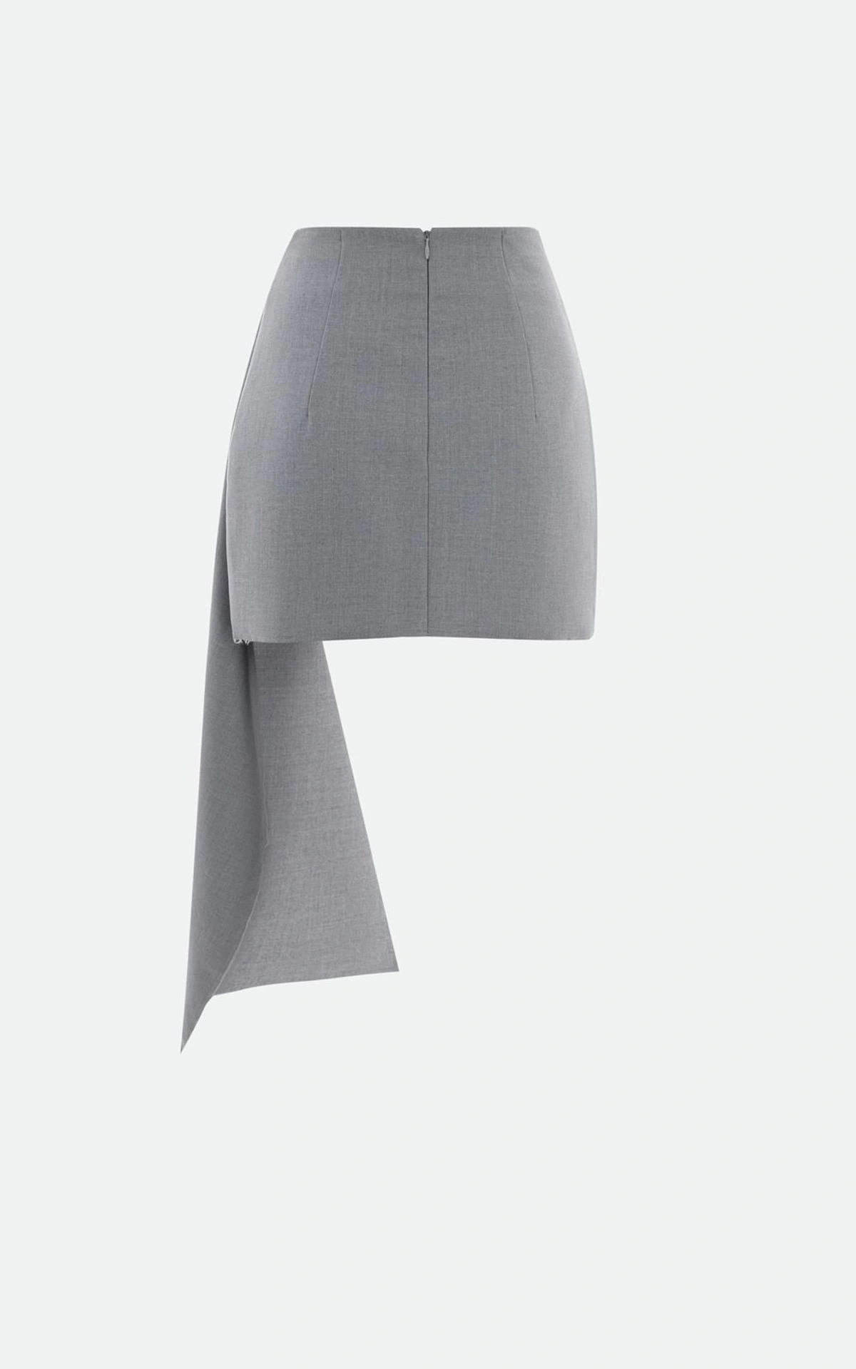 GABI Mini Skirt with Unfinished Hem and Train