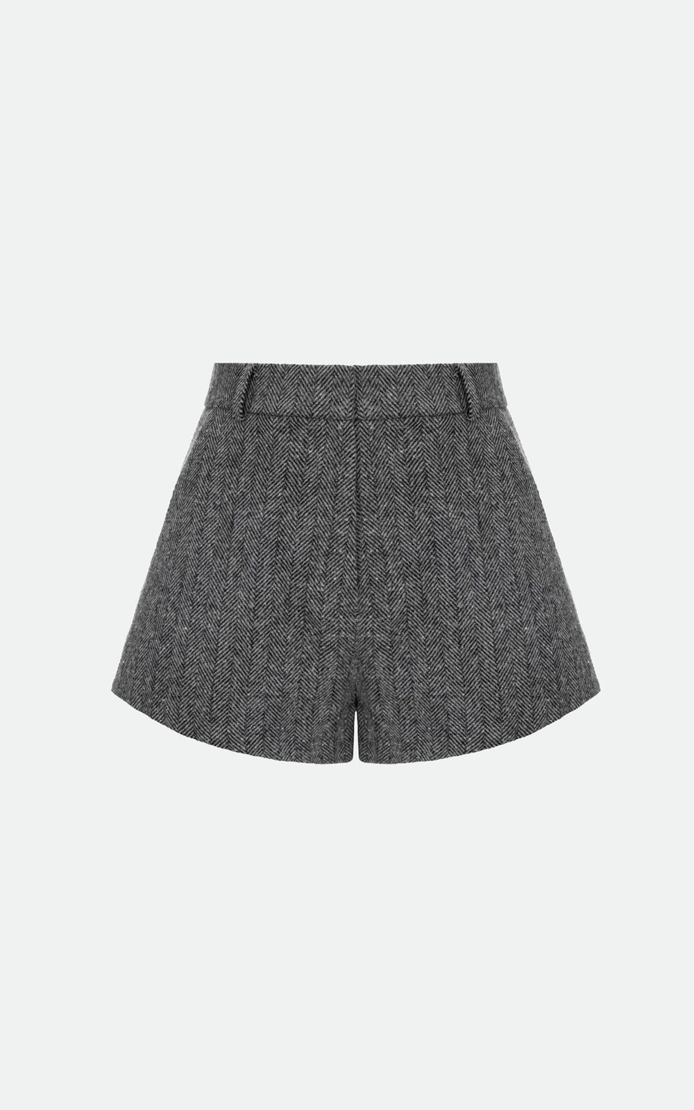High-Waisted Wool Shorts - Grey | COOSH
