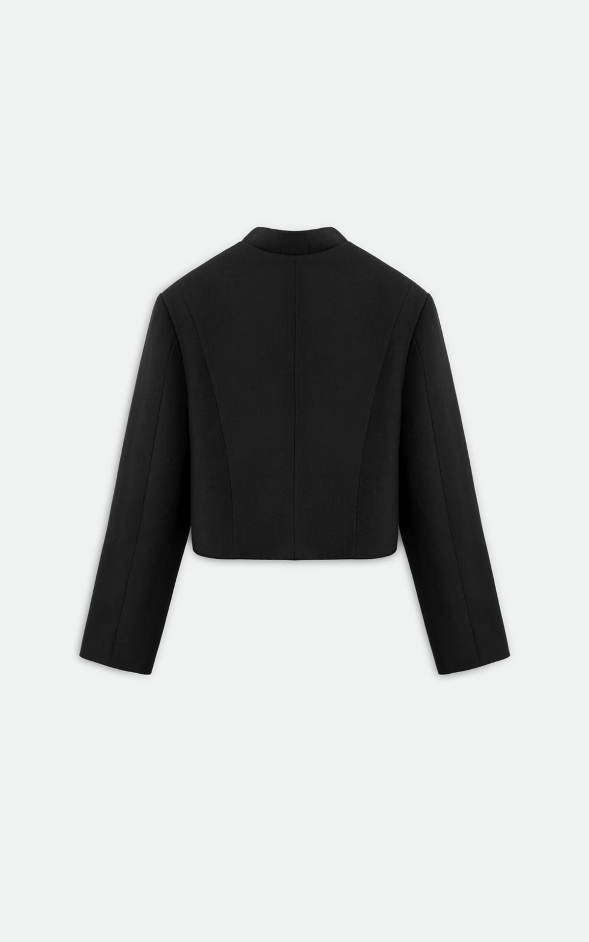 Asian-Inspired Cropped Jacket with Statement Loops