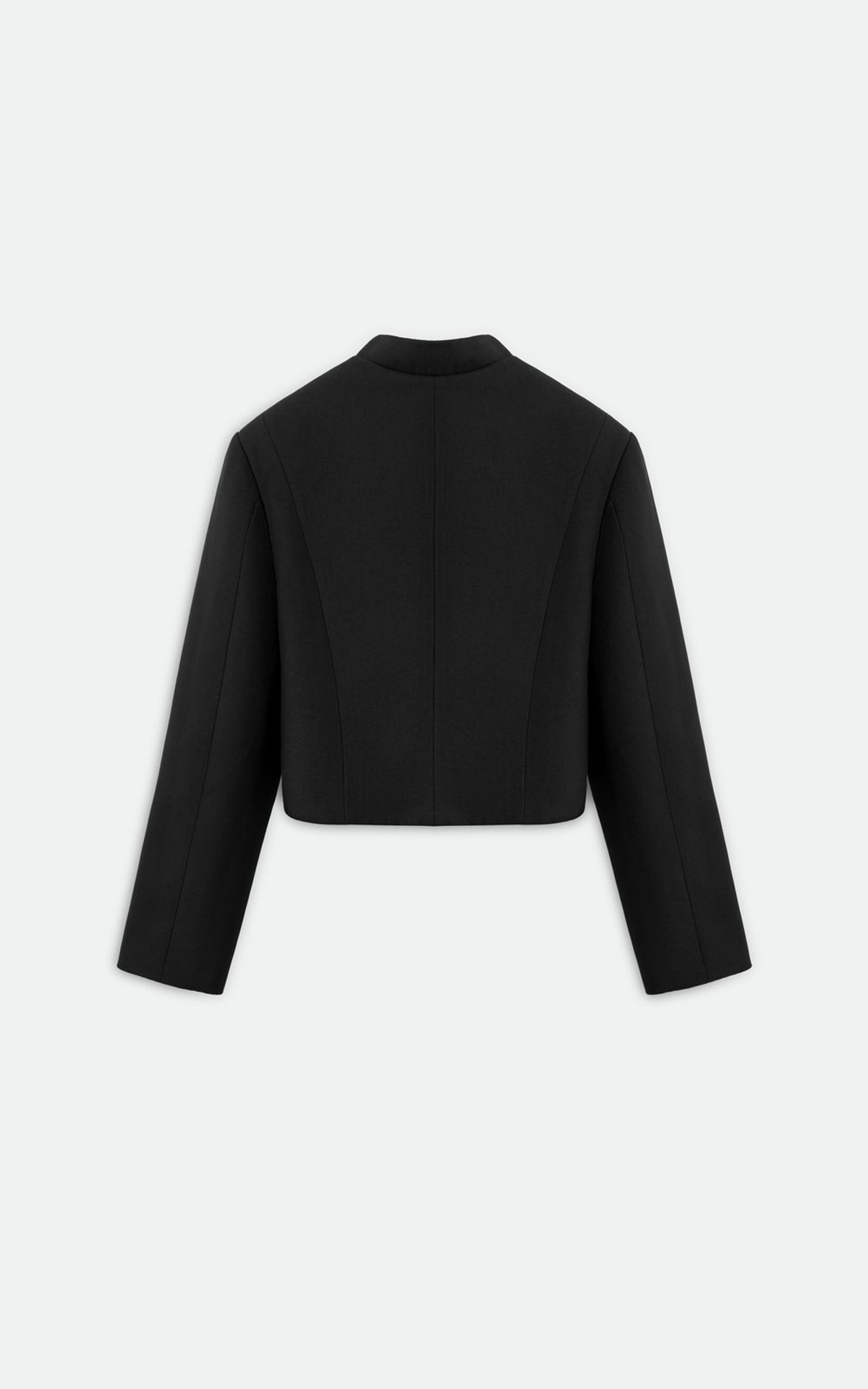 Asian-Inspired Cropped Jacket with Statement Loops