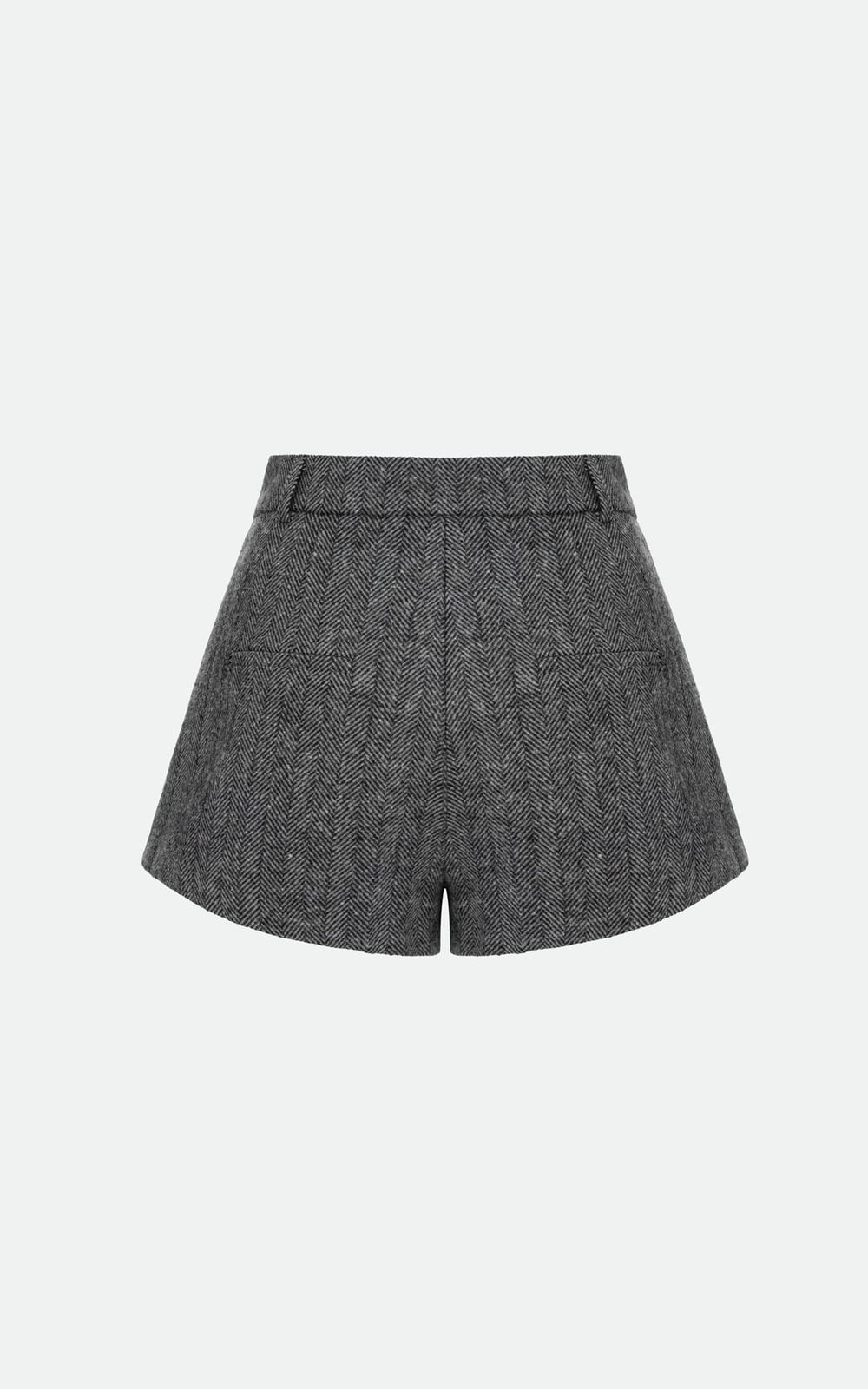 High-Waisted Wool Shorts - Grey | COOSH