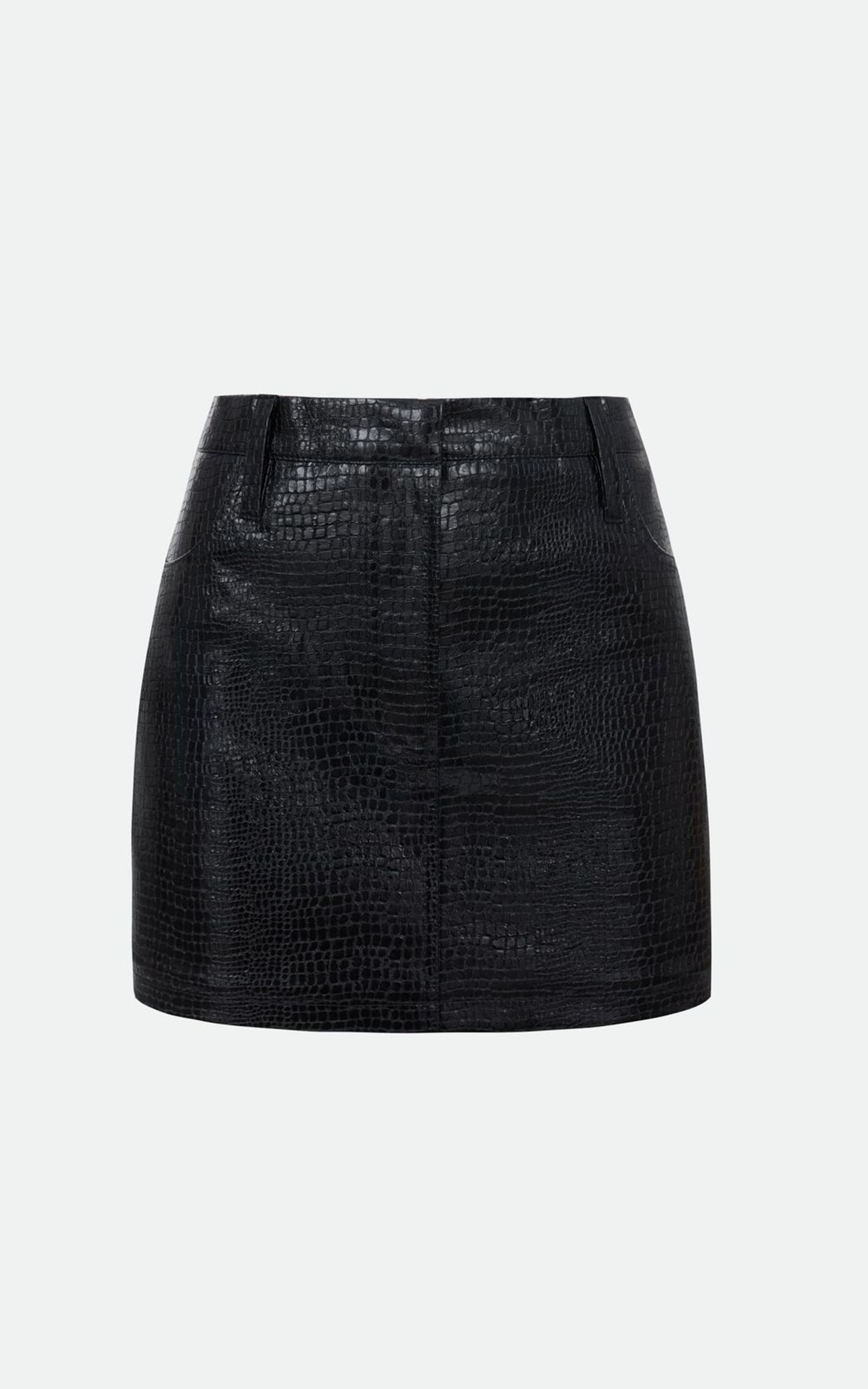 Спідниця міні з фактурної екошкіри