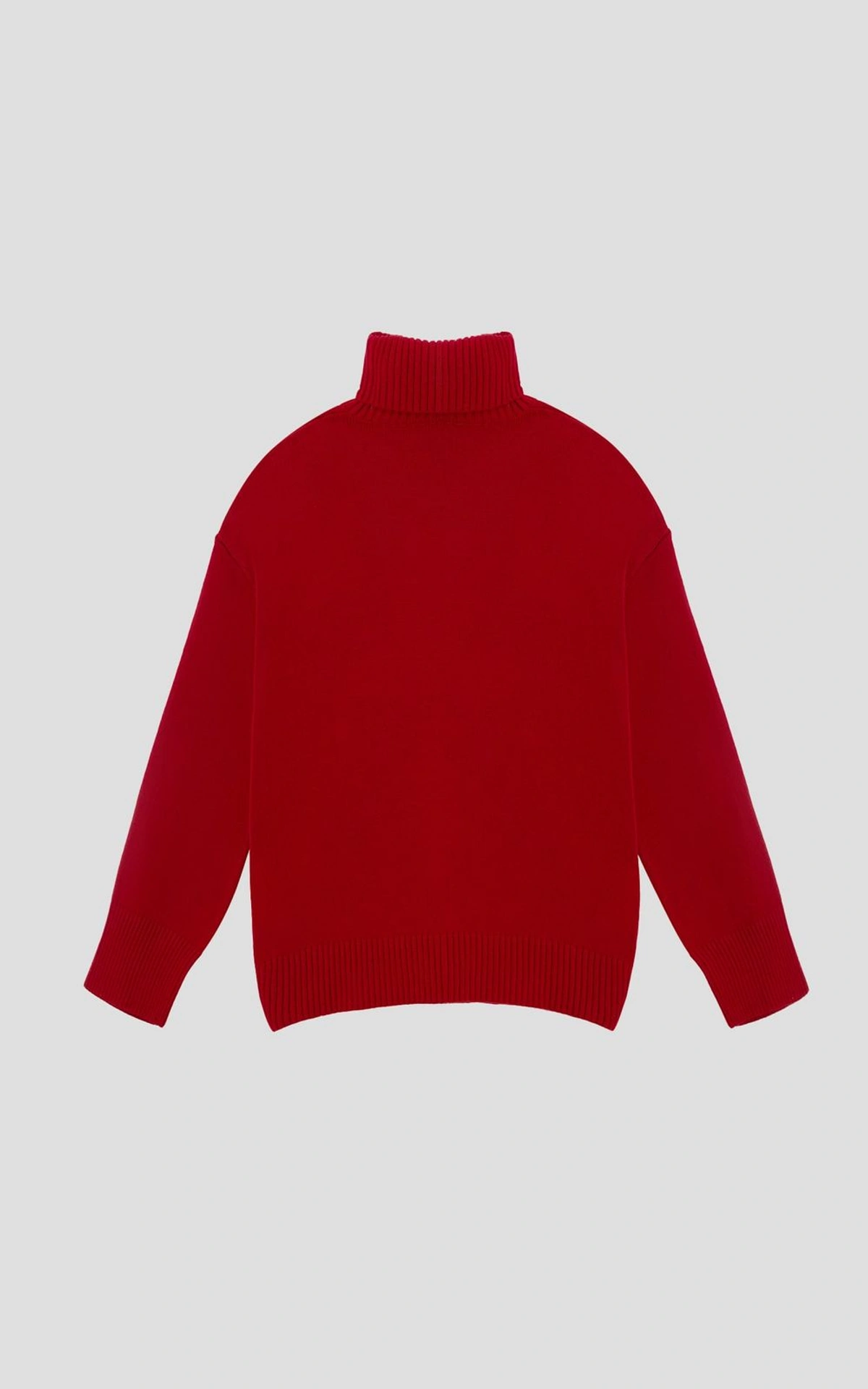 Sweter AMI z wełny z kołnierzem-stójką