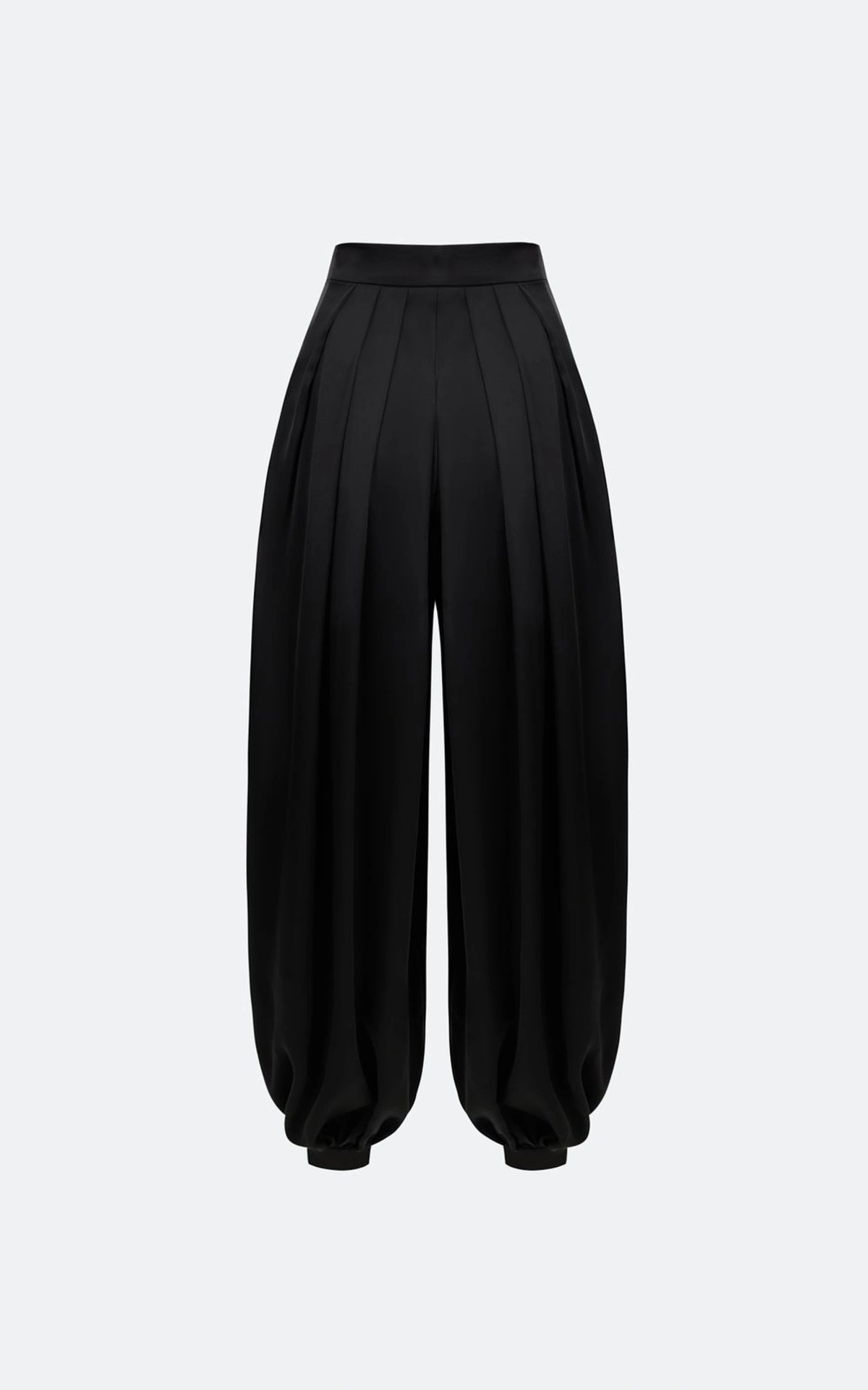 Pleated Satin Harem Pants