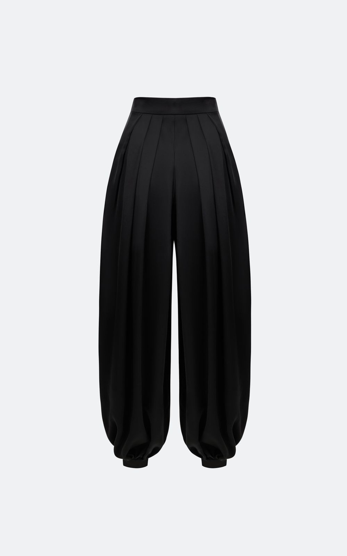 Pleated Satin Harem Pants