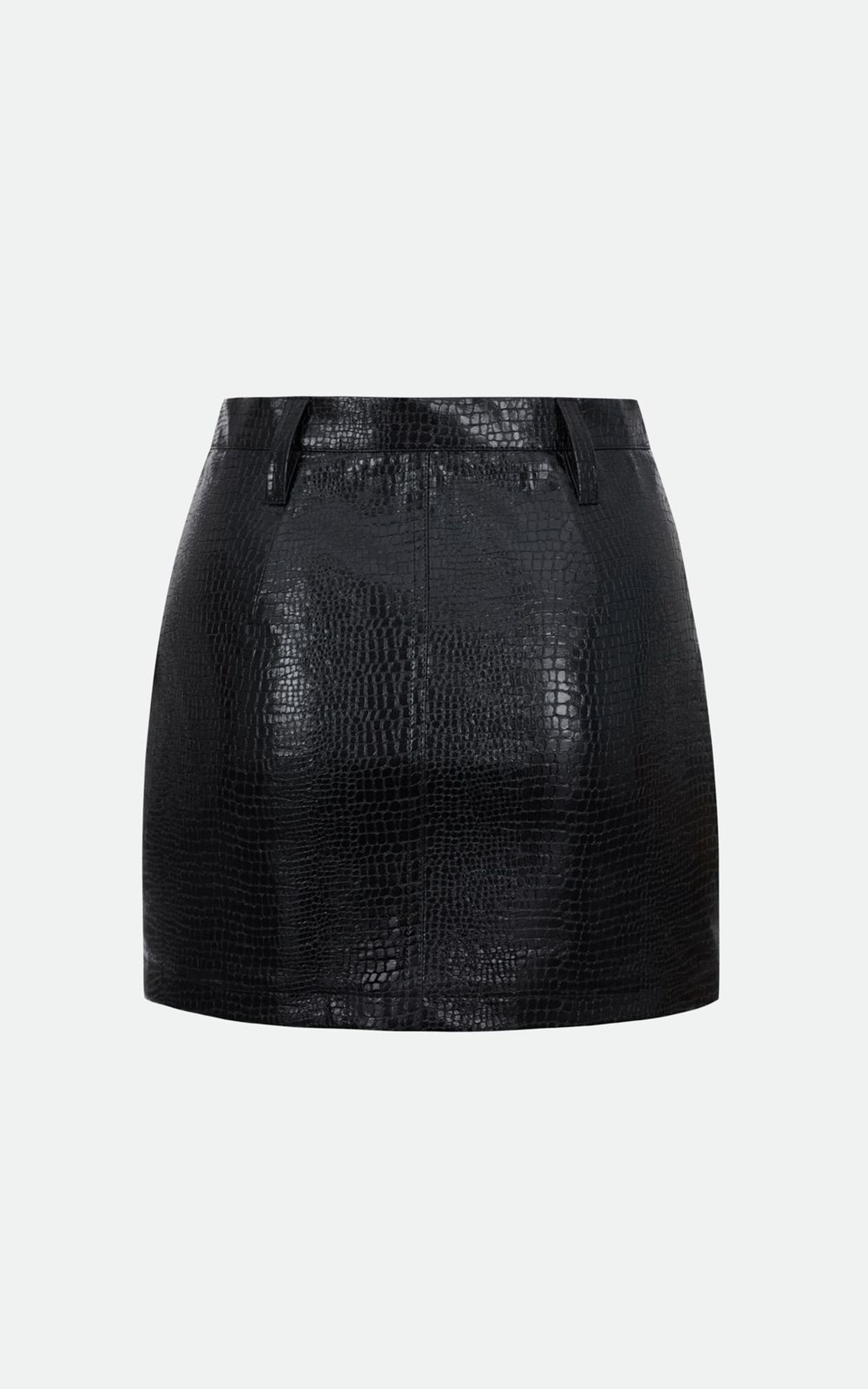 Спідниця міні з фактурної екошкіри