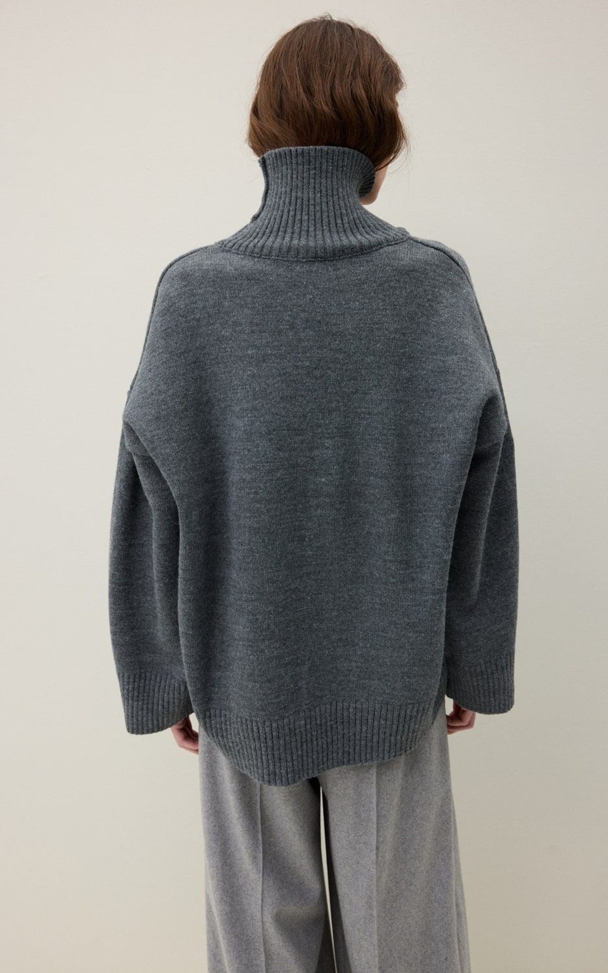 AMI Wool Blend Turtleneck Oversize Sweater