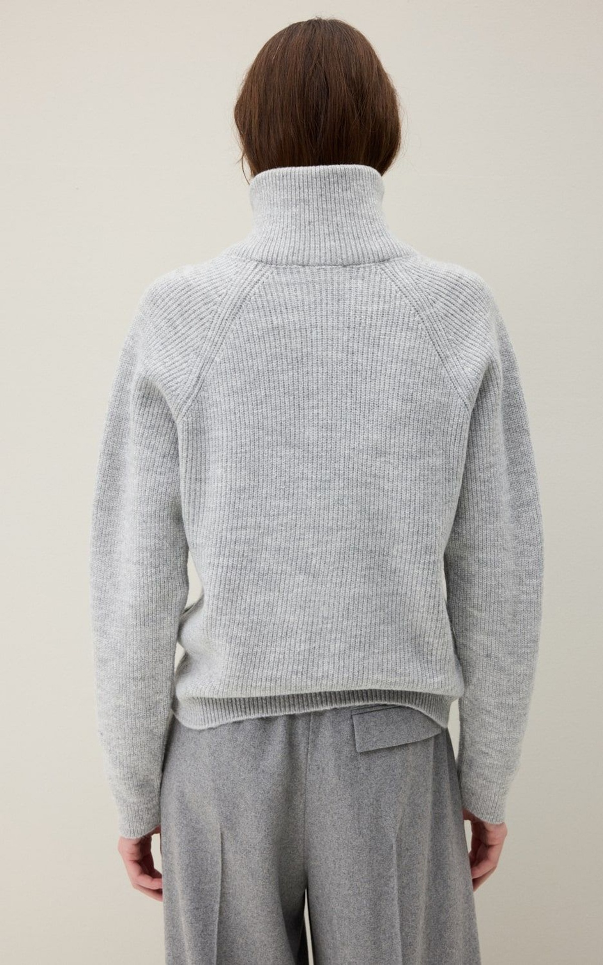 High-Collared Zip Sweater