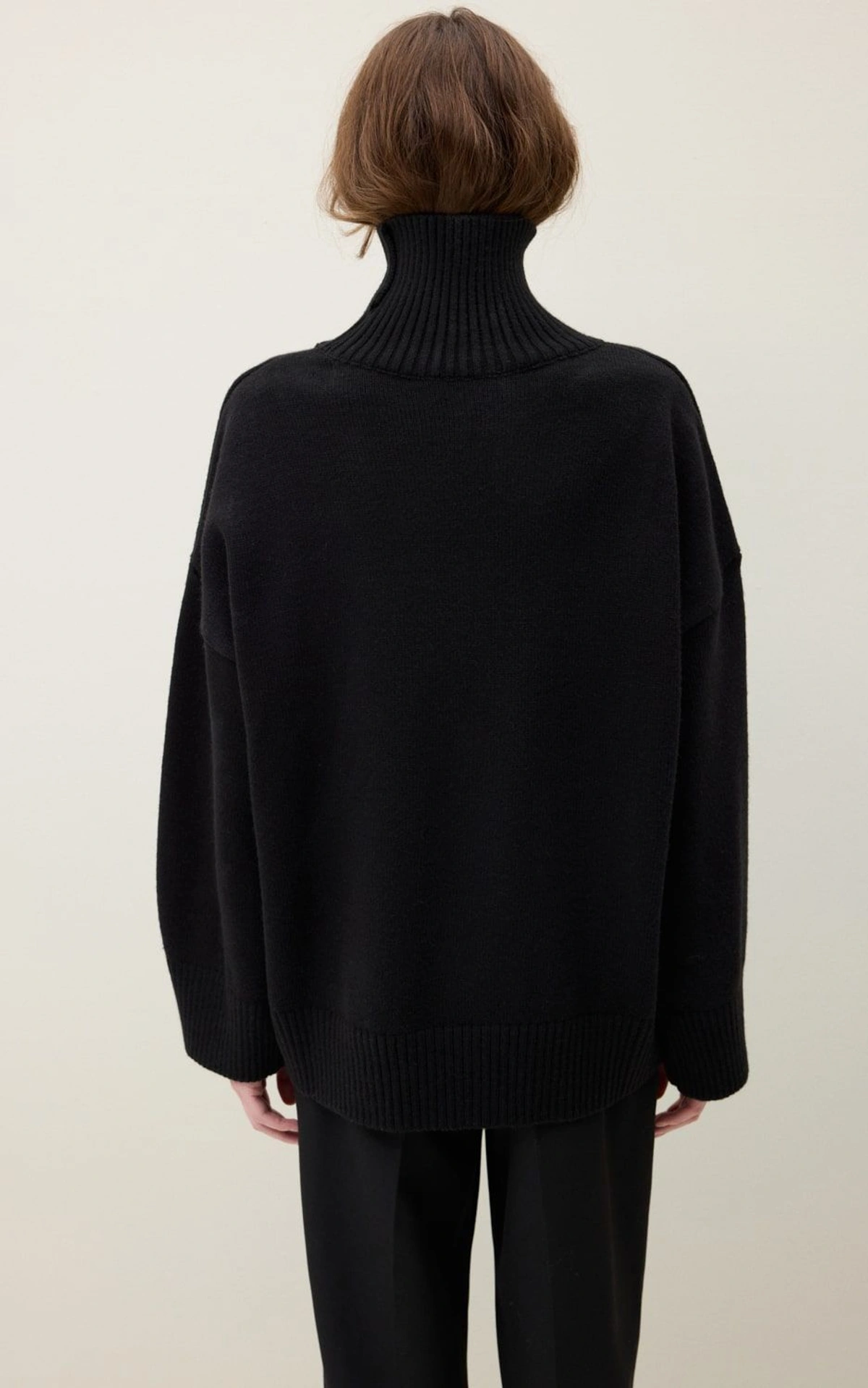 AMI Wool Blend Turtleneck Oversize Sweater