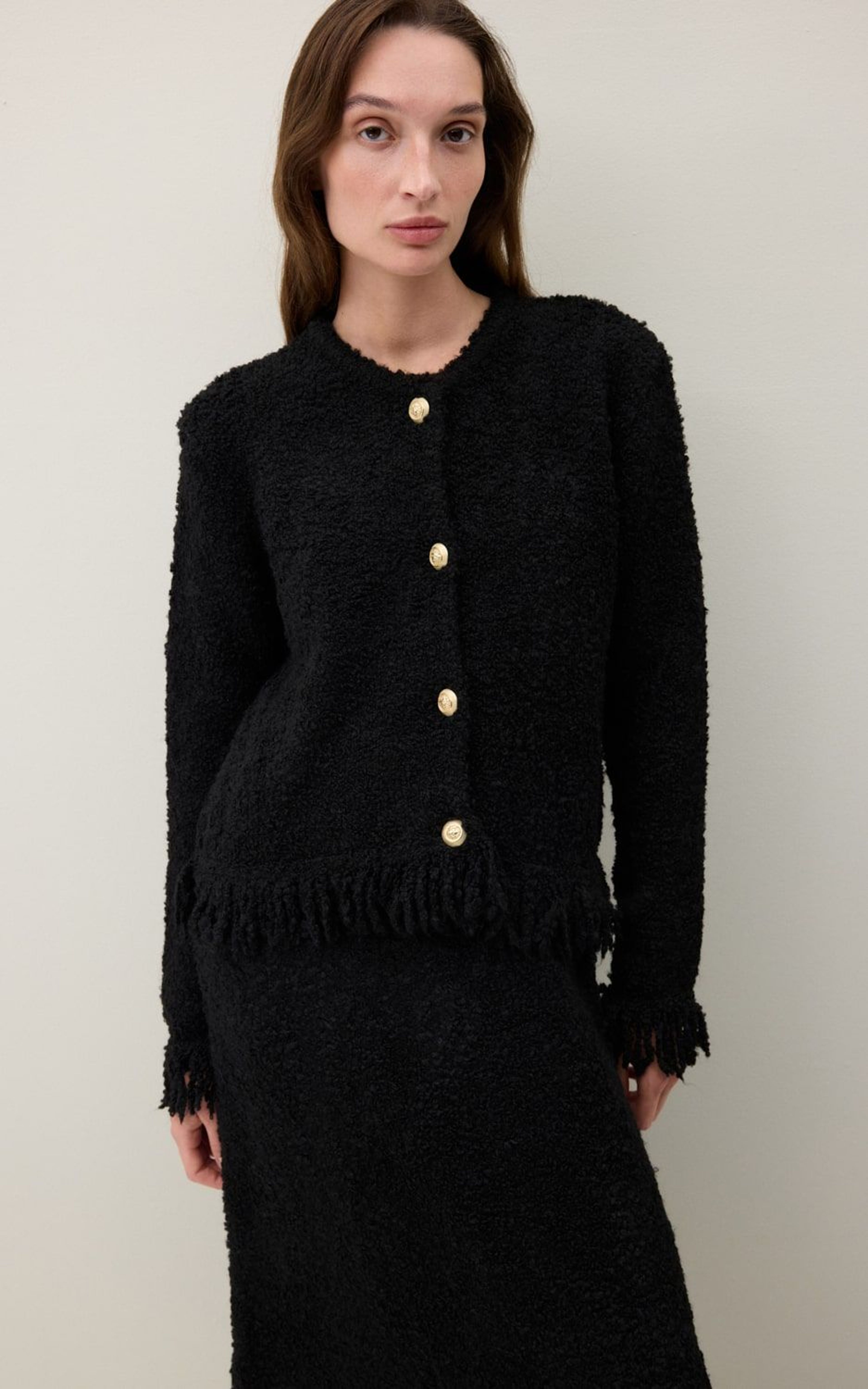 Boucle Vintage-Style Set with Fringe