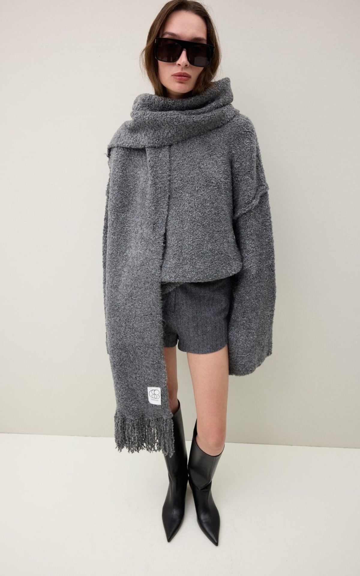 Boucle Dropped Shoulder Sweater