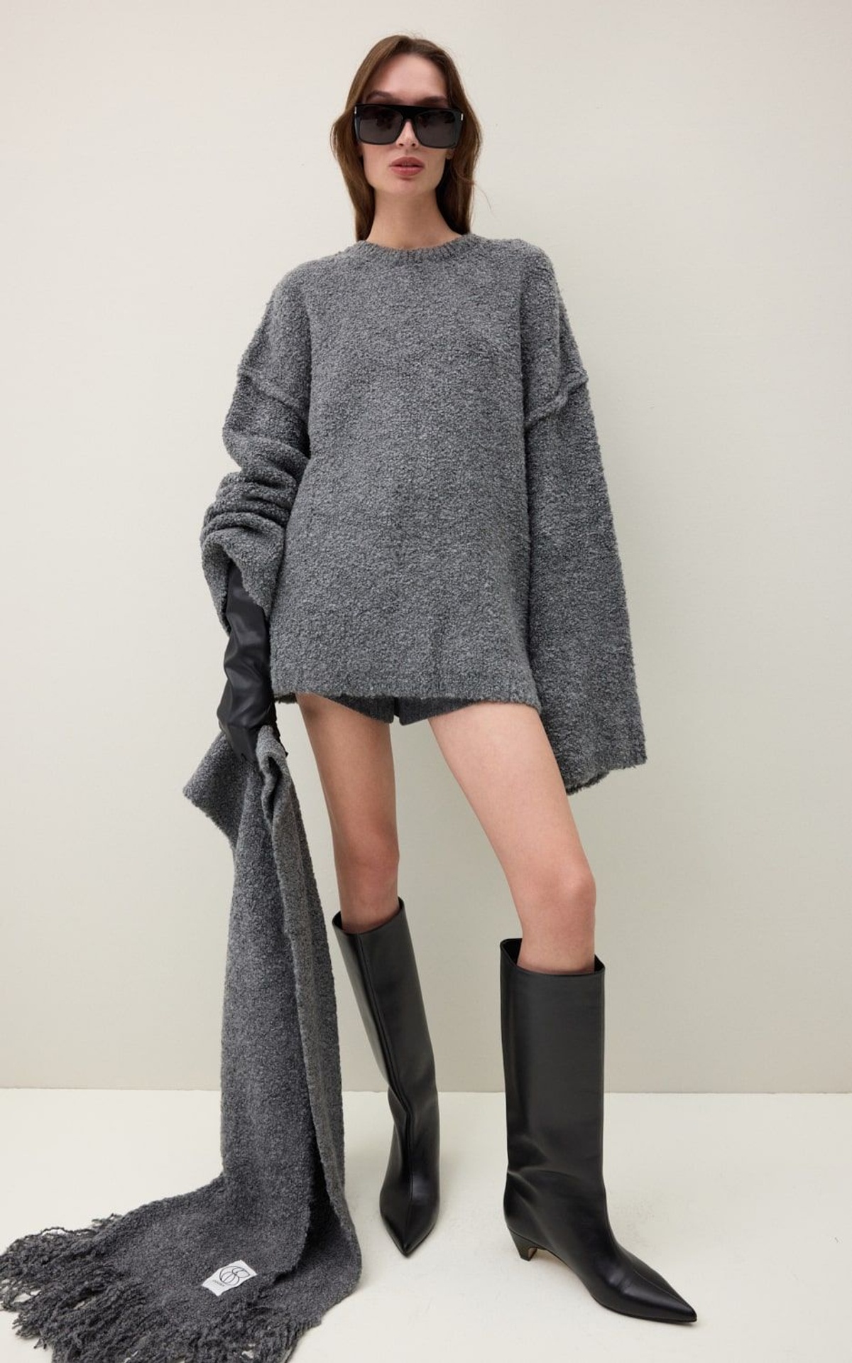 Boucle Dropped Shoulder Sweater
