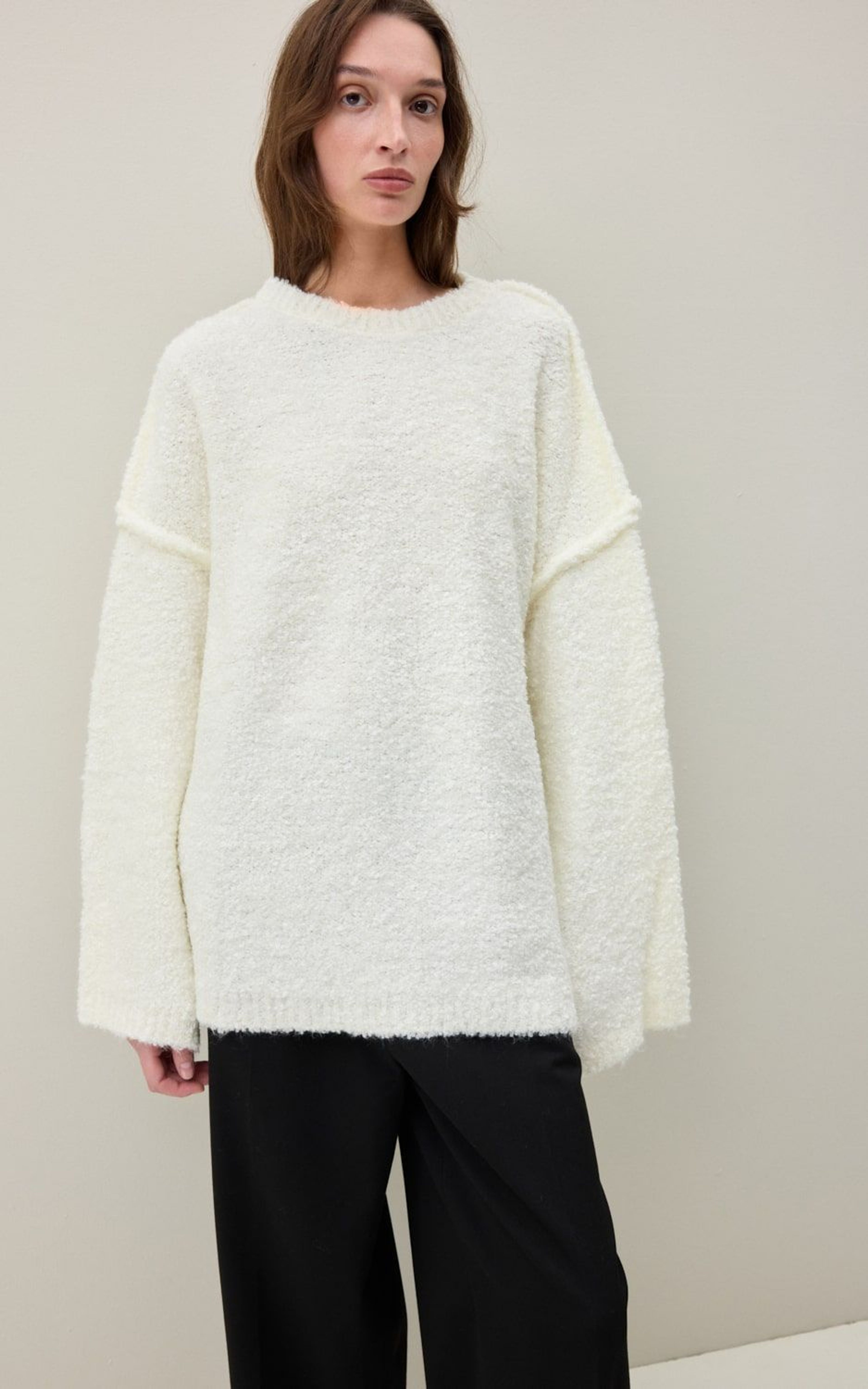 Boucle Dropped Shoulder Sweater