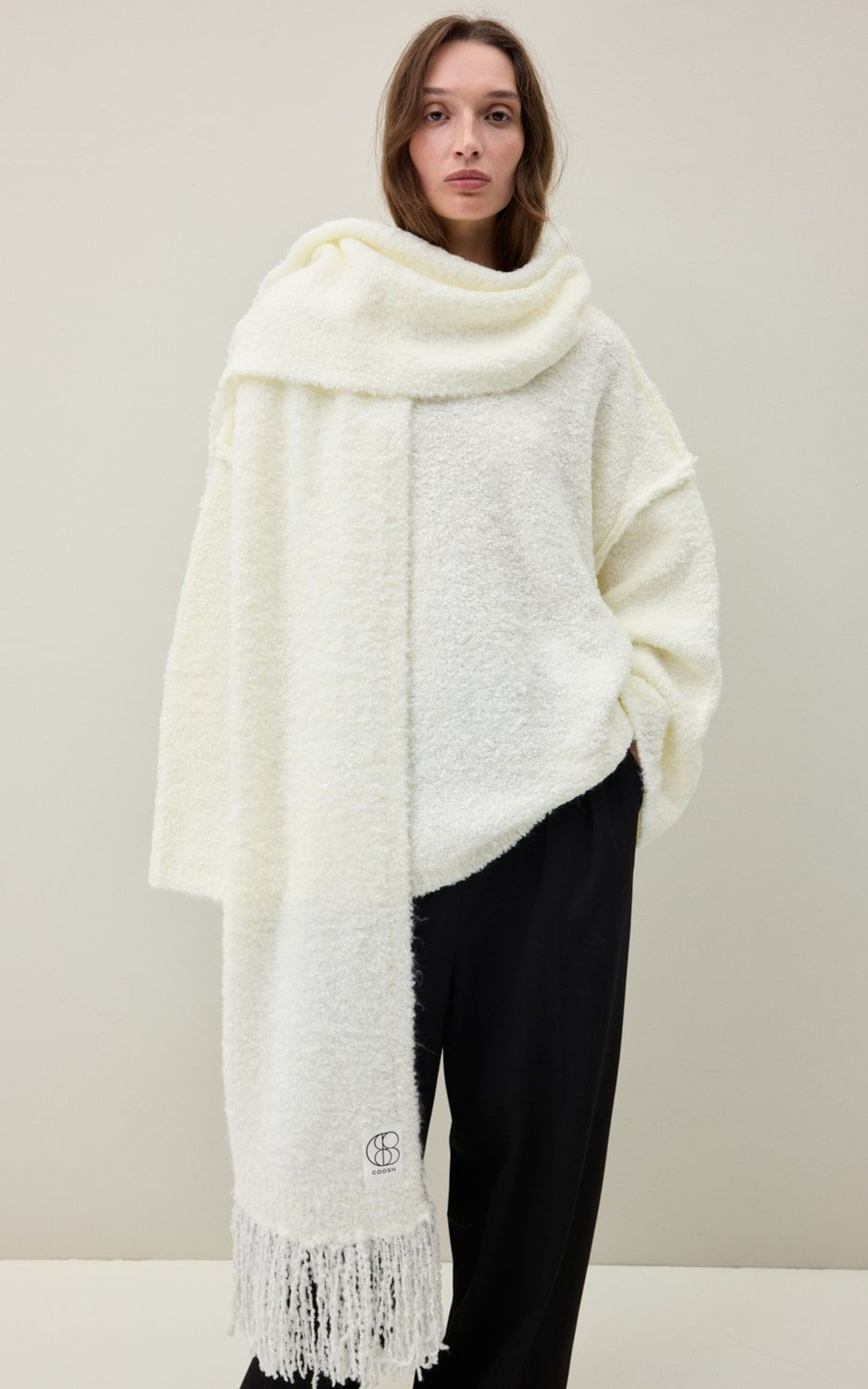 Fringed Boucle Scarf