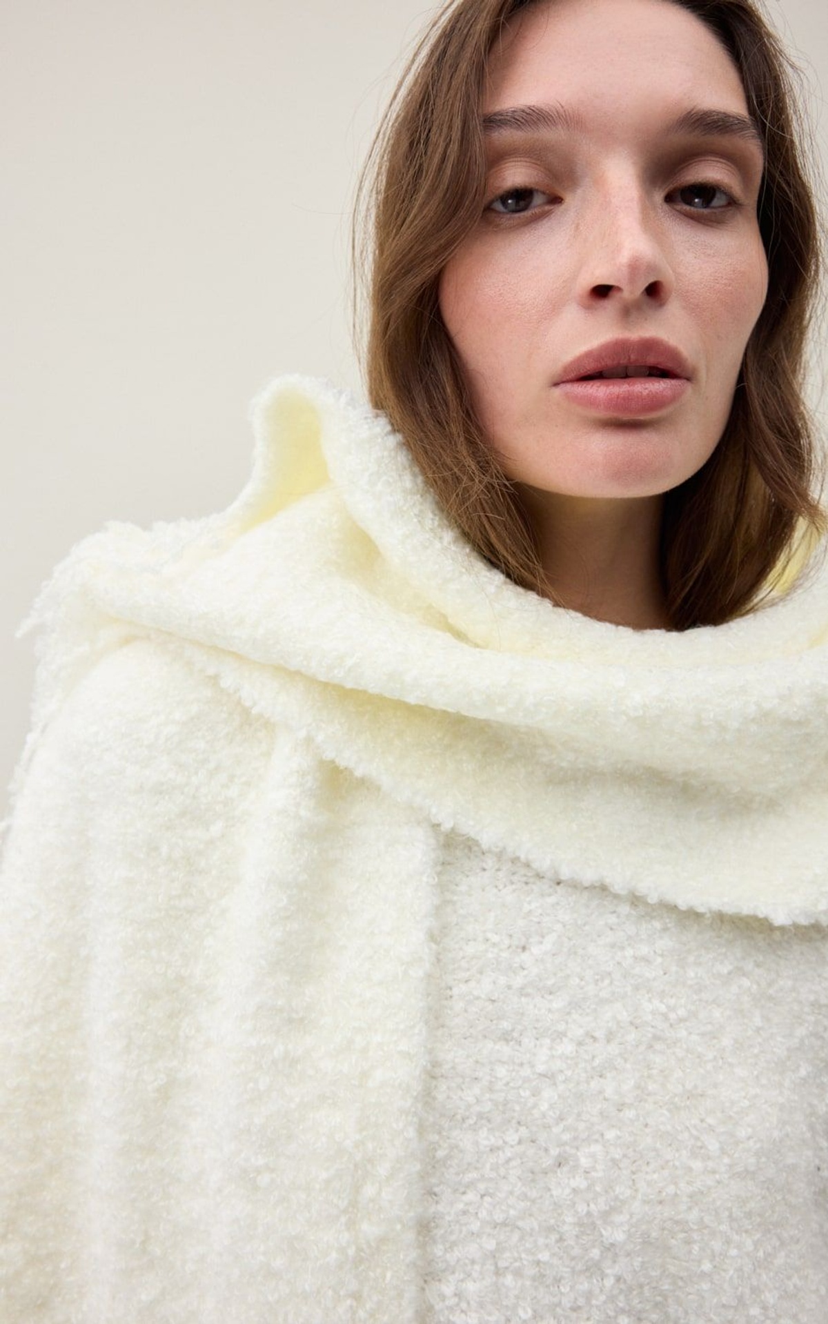 Fringed Boucle Scarf