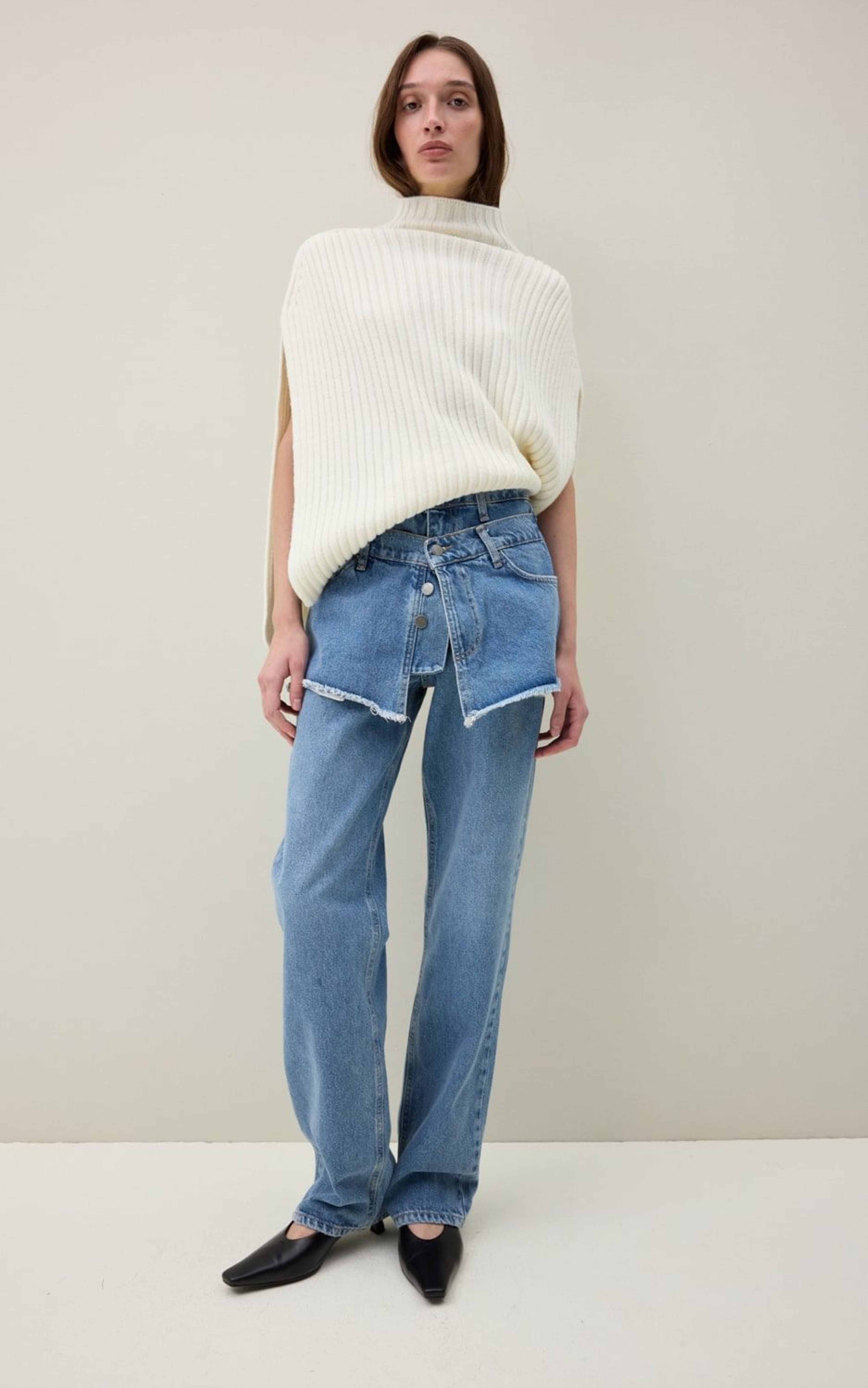 Dżinsy TIA z podwójnym pasem na wysokiej talii