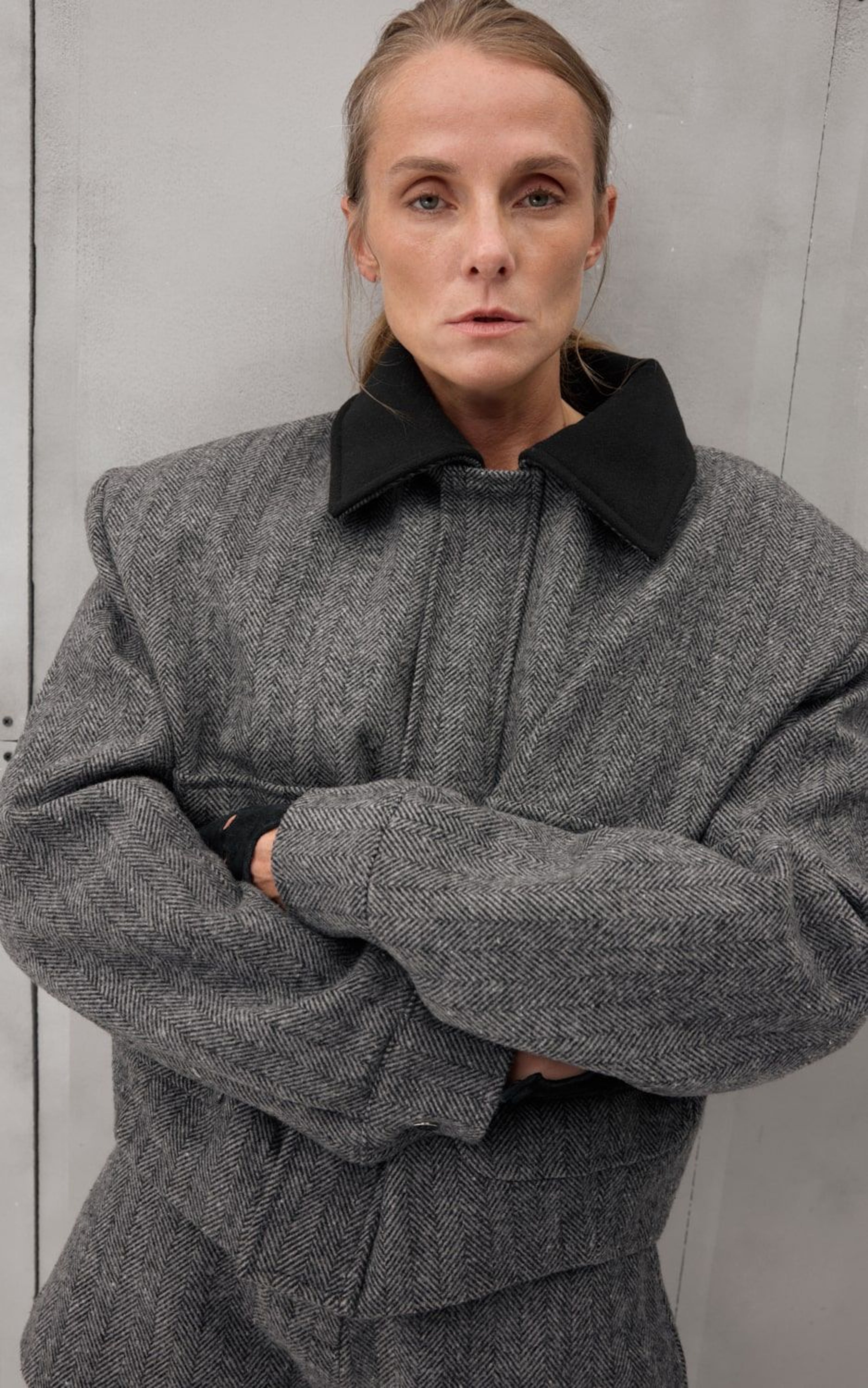 Wool Bomber with Patch Pockets