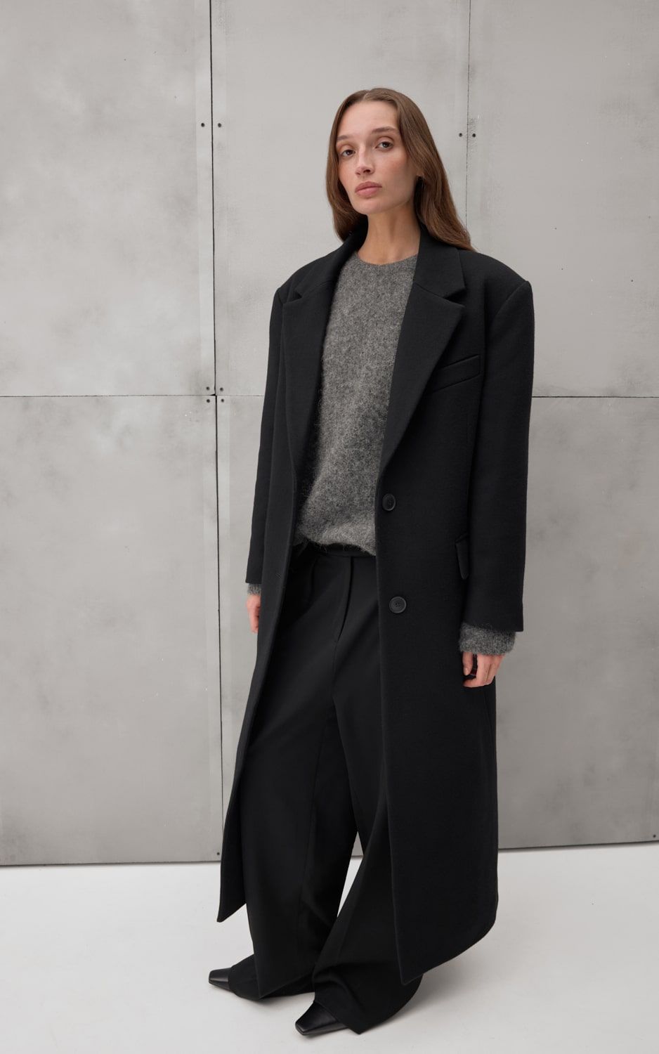 Woollen Single-Breast Coat GIGI - Black | COOSH