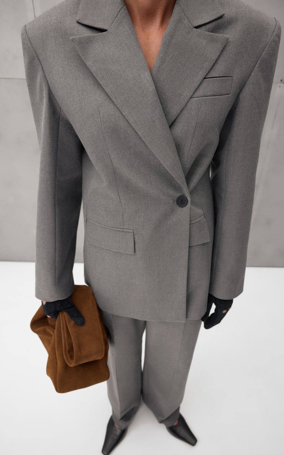 verybrain gathered jacket ギャザージャケット ブラウス Transformer Blazer with Chest Pocket - Graphite | COOSH